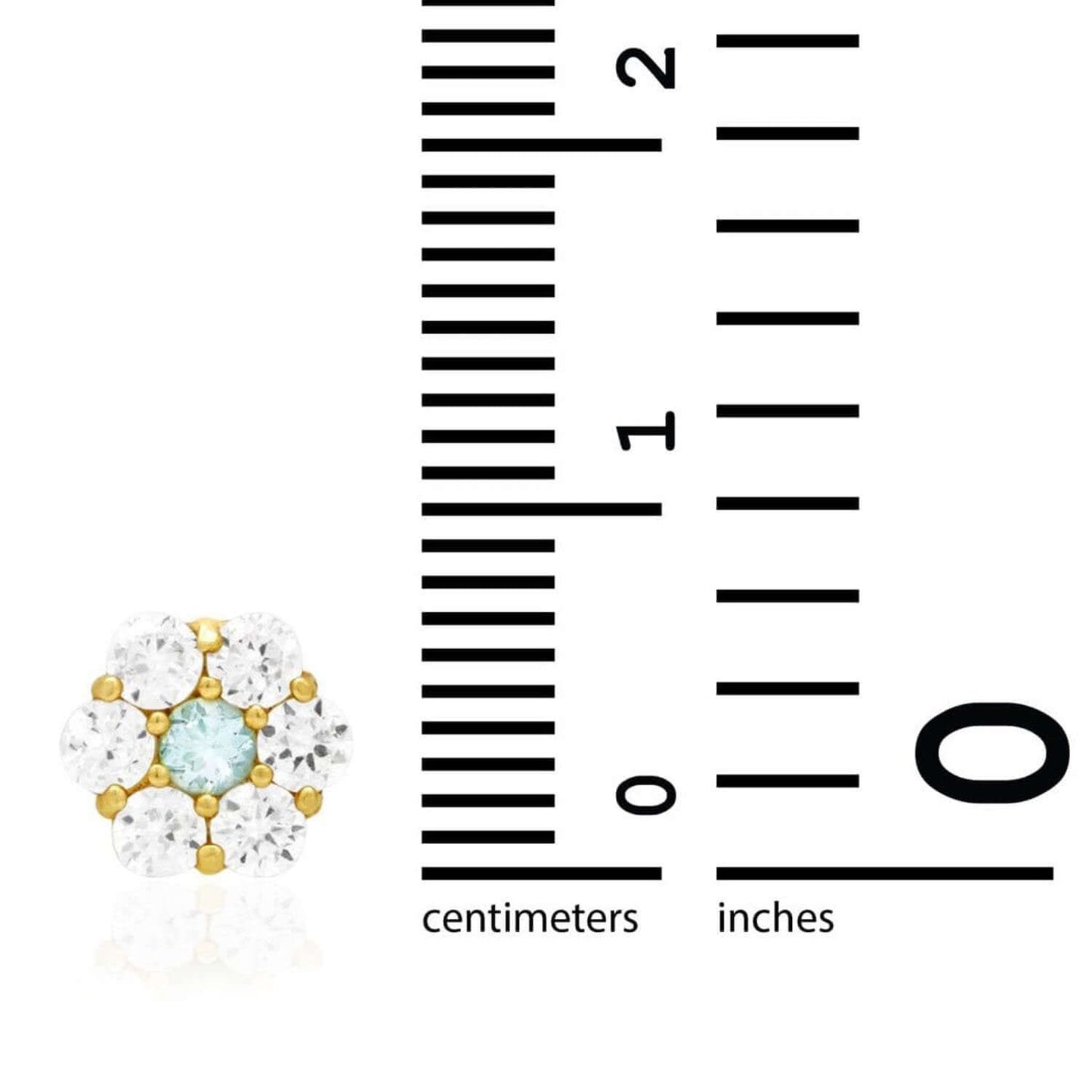 14K Gold Yellow Birthstone Flower Cluster Screw Back Stud Earrings 8mm