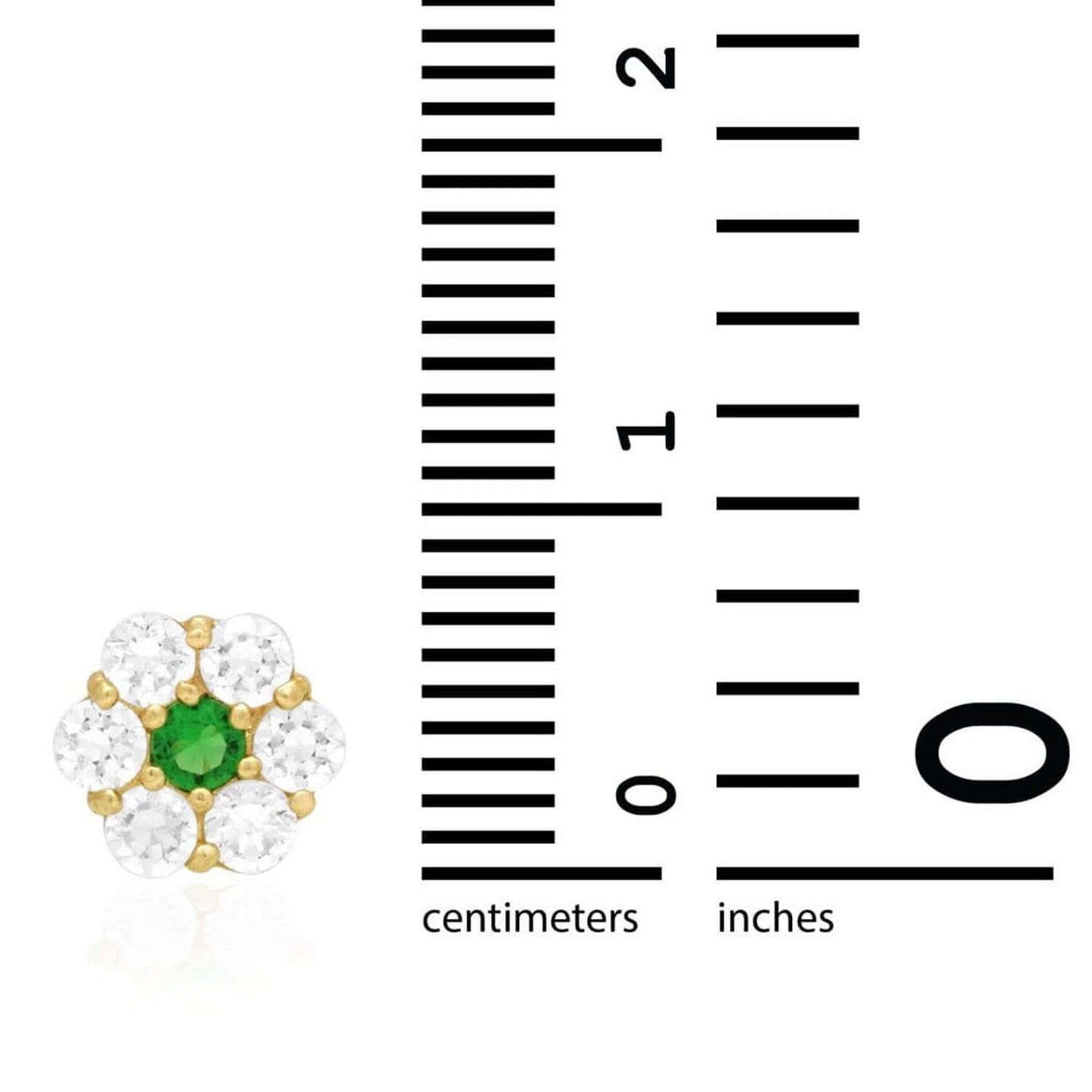 14K Gold Yellow Birthstone Flower Cluster Screw Back Stud Earrings 8mm