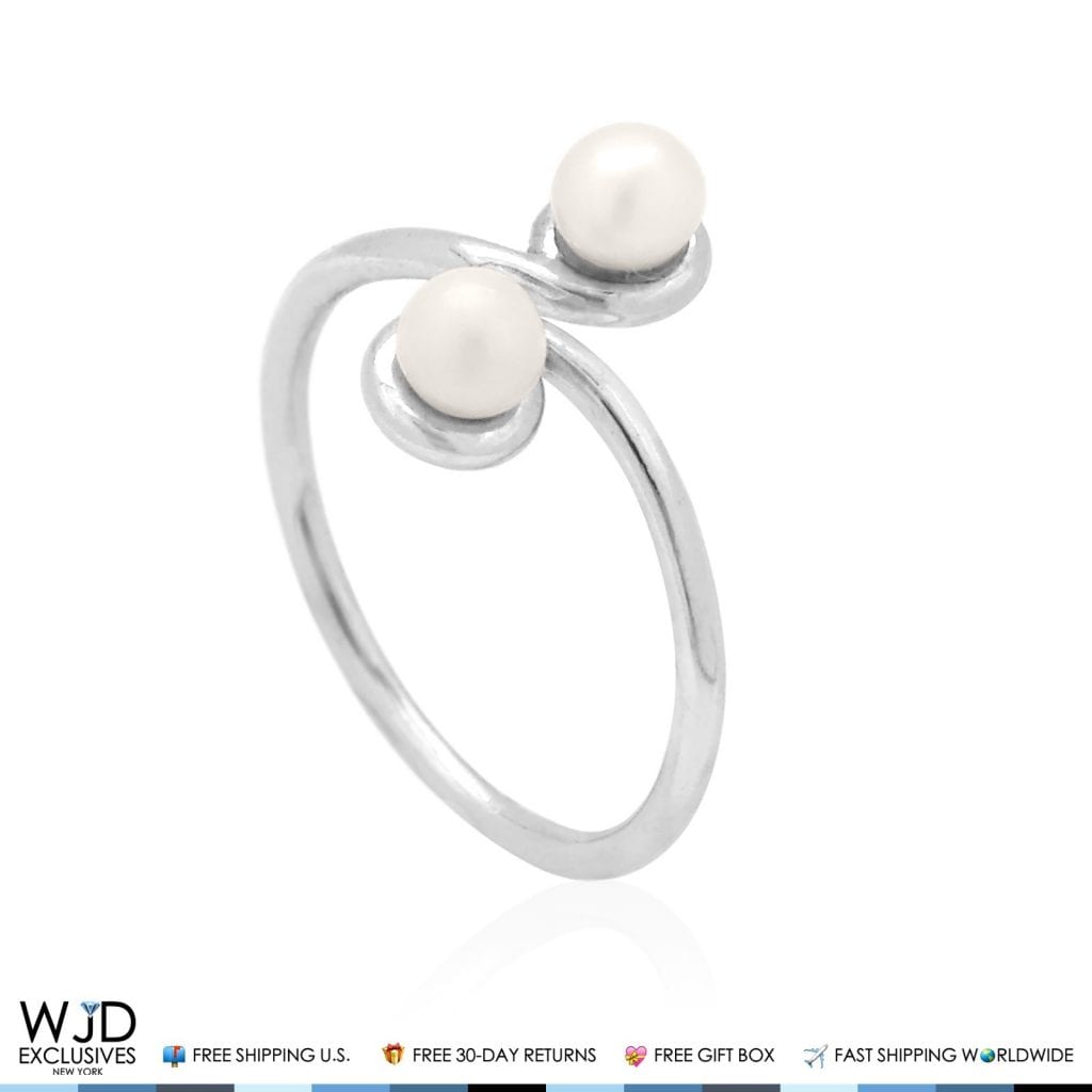 14k Real Gold Yellow White Midi Knuckle Ring Genuine Cultured Freshwater Pearl
