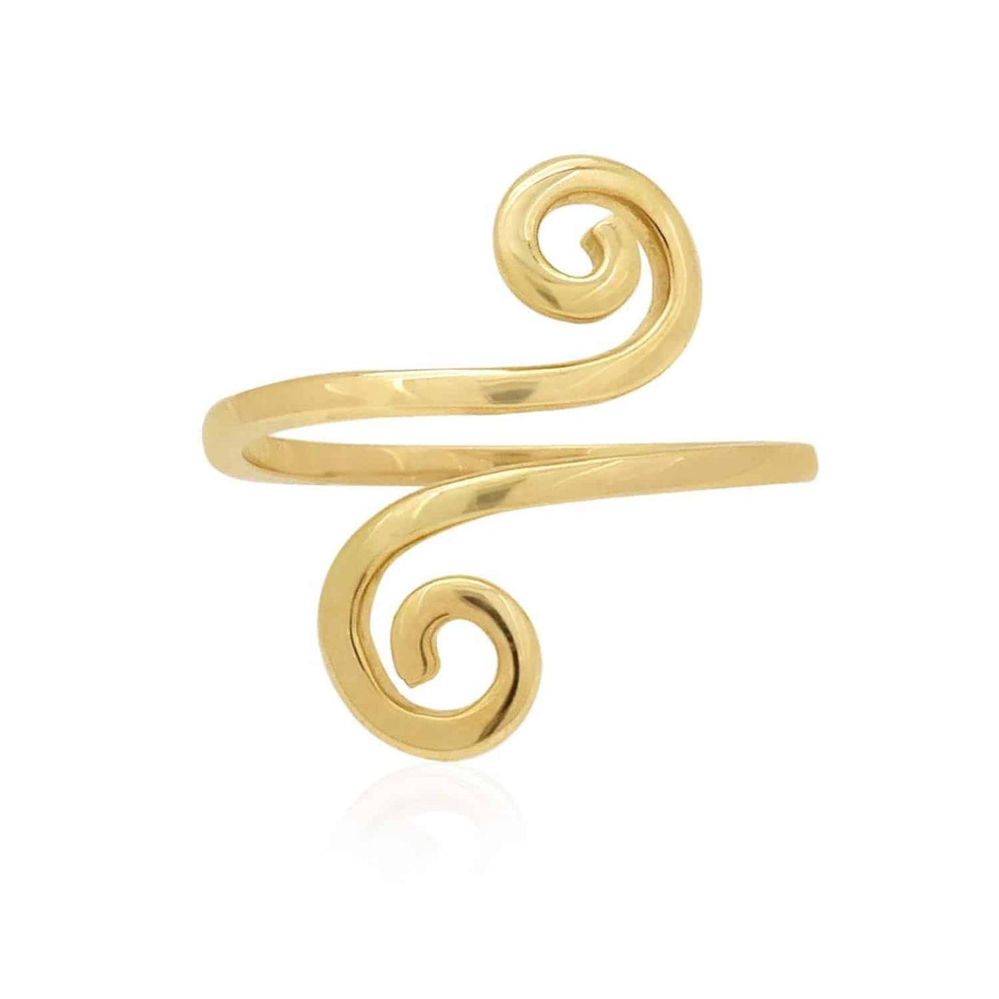 14K Gold Yellow White Fancy Swirl Midi Knuckle Ring