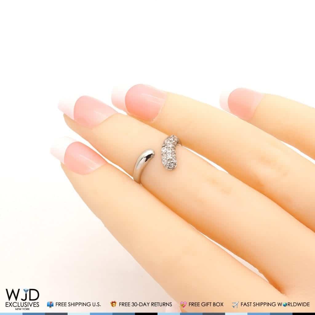 14k Gold Yellow White Round Cut CZ Fancy Midi Knuckle Ring 0.50Ct