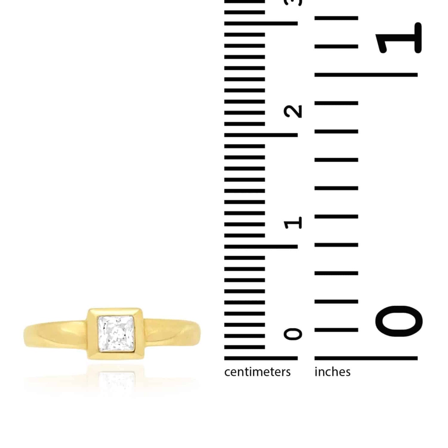 14k Yellow White Gold Bezel Set Princess Cut Simulated White Diamond Toe Ring