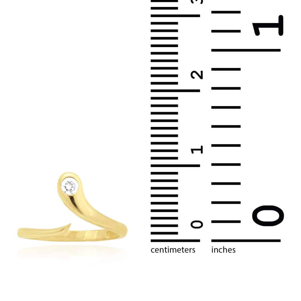 14K Real Gold White Round-Cut 0.15CTW CZ Fancy Midi Knuckle Ring