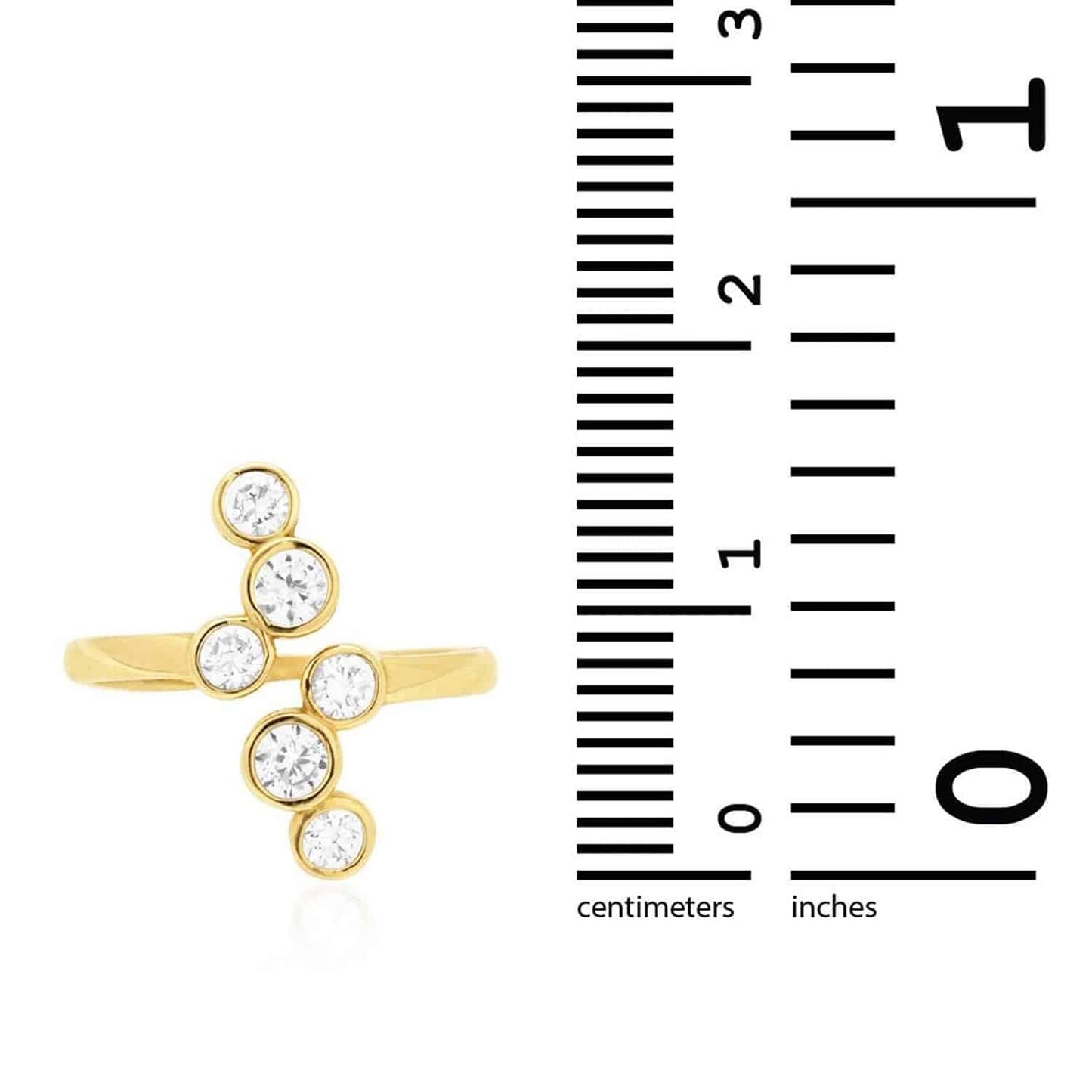 14K Yellow Gold White Midi Knuckle Round Bezel Simulated White Diamond Ring 1Ct