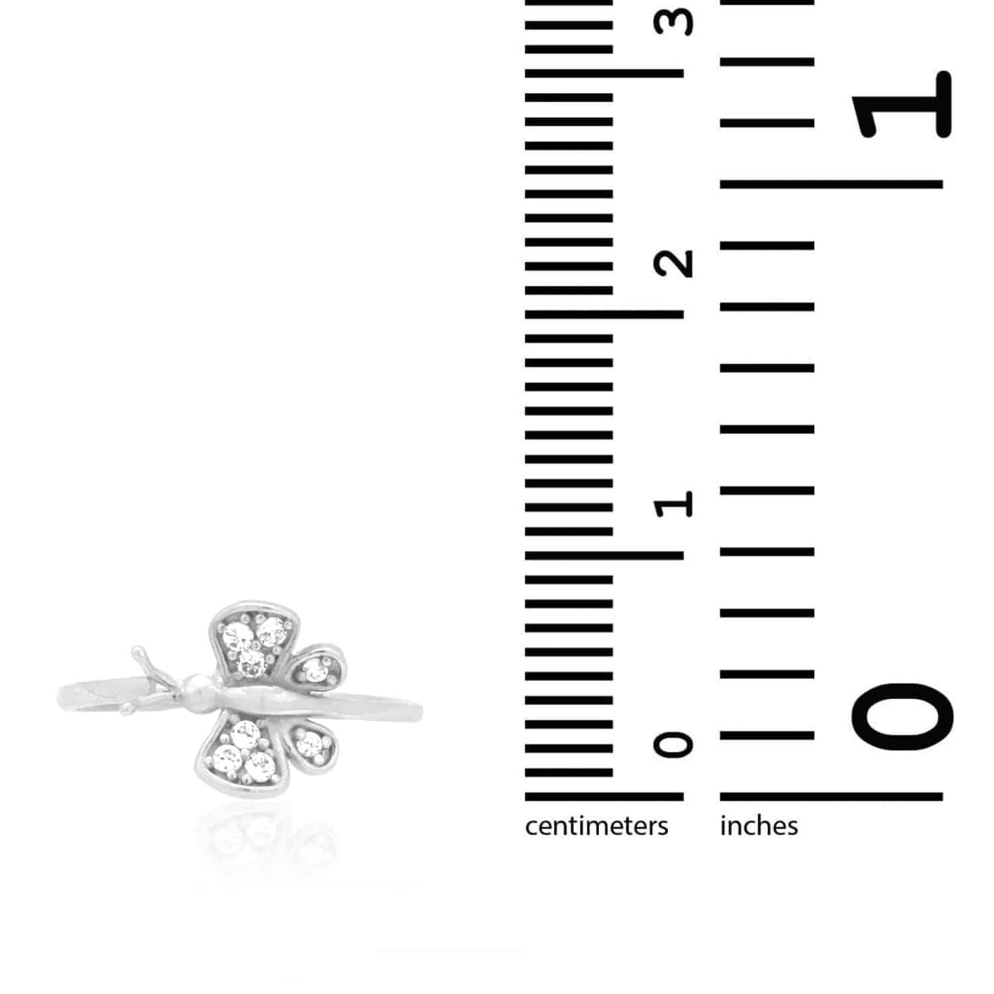 14k Gold Yellow White Simulated White Diamond Butterfly Midi Knuckle Ring 0.30Ct