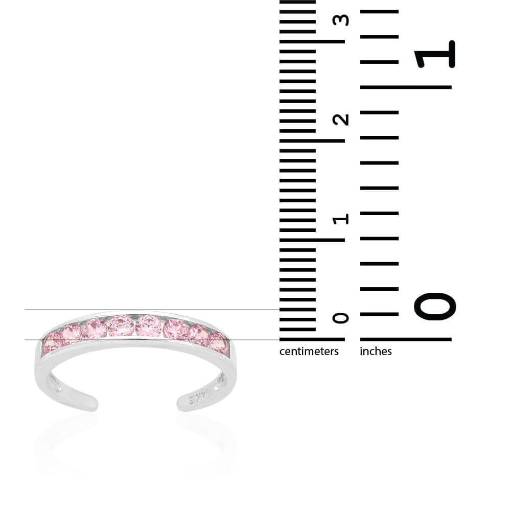 Solid 14k Gold Yellow White Round Cut Pink Topaz Fancy Toe Ring