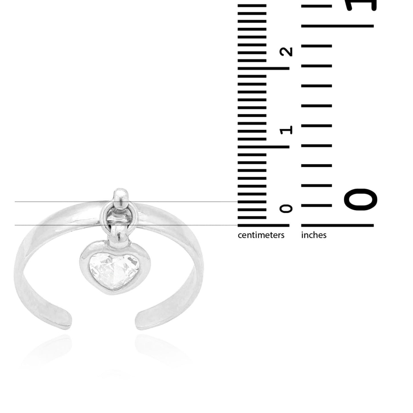 14k Gold Yellow & White Dangle Bezel Set Heart Shaped CZ Toe Ring