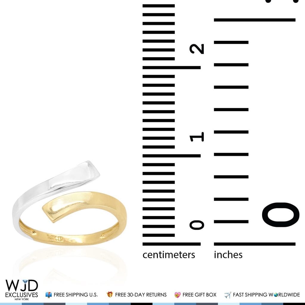 Solid 14k Gold Yellow And White Two Tone Fancy Midi Knuckle Ring