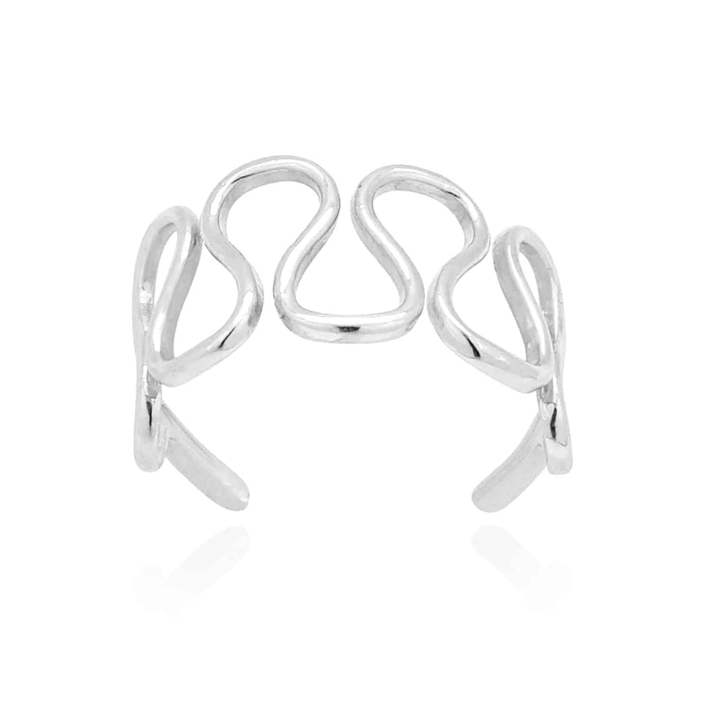 14k Gold Yellow White Squiggle Filigree Fancy Toe Ring