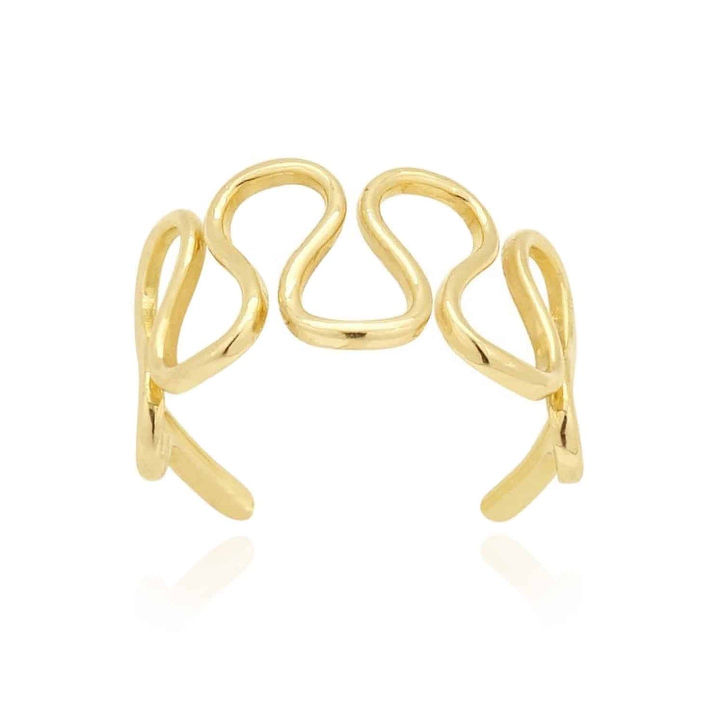 14k Gold Yellow White Squiggle Filigree Fancy Toe Ring