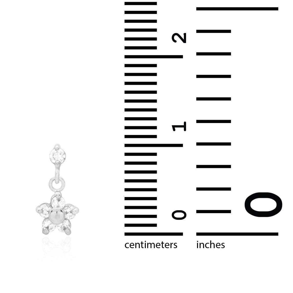 Kid's 14k Yellow White Gold Zircon Flower Dangle Screw Back Earrings