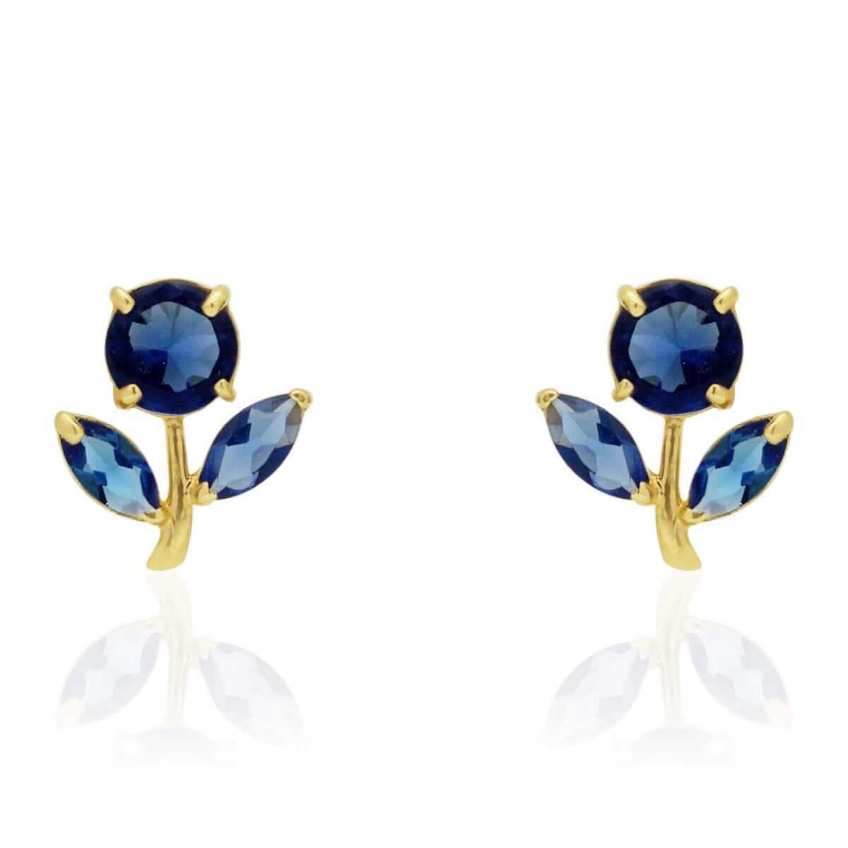 Birthstone Dandelion Flower Stud Kid Earrings 14k Yellow Gold More Variations