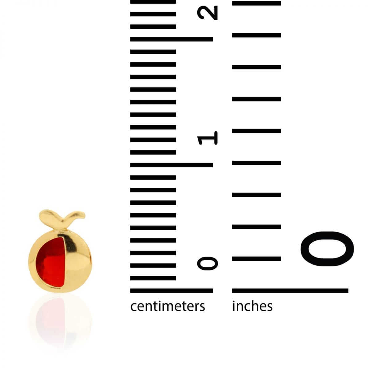 14K Gold Round Gemstone Apple Kid Stud Baby Screwback Earrings