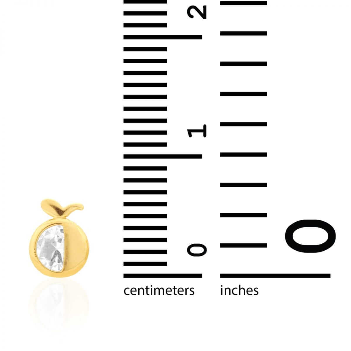 14K Gold Round Gemstone Apple Kid Stud Baby Screwback Earrings