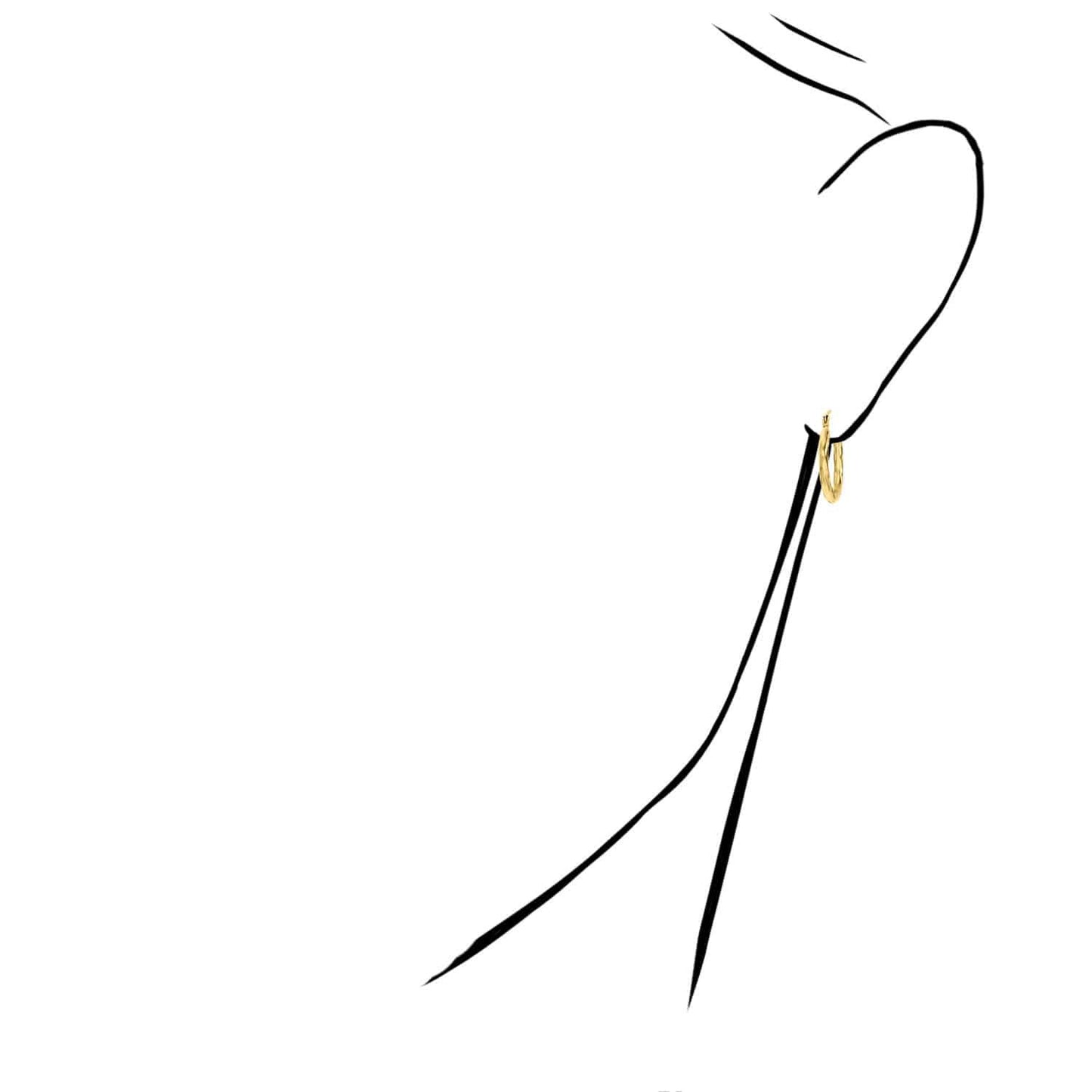 14K Real Gold Swirl Hoop Earrings 19mm