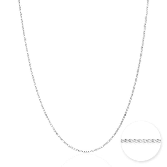 10K White Gold 1.2mm Franco Chain (Solid Links) 16"-24"