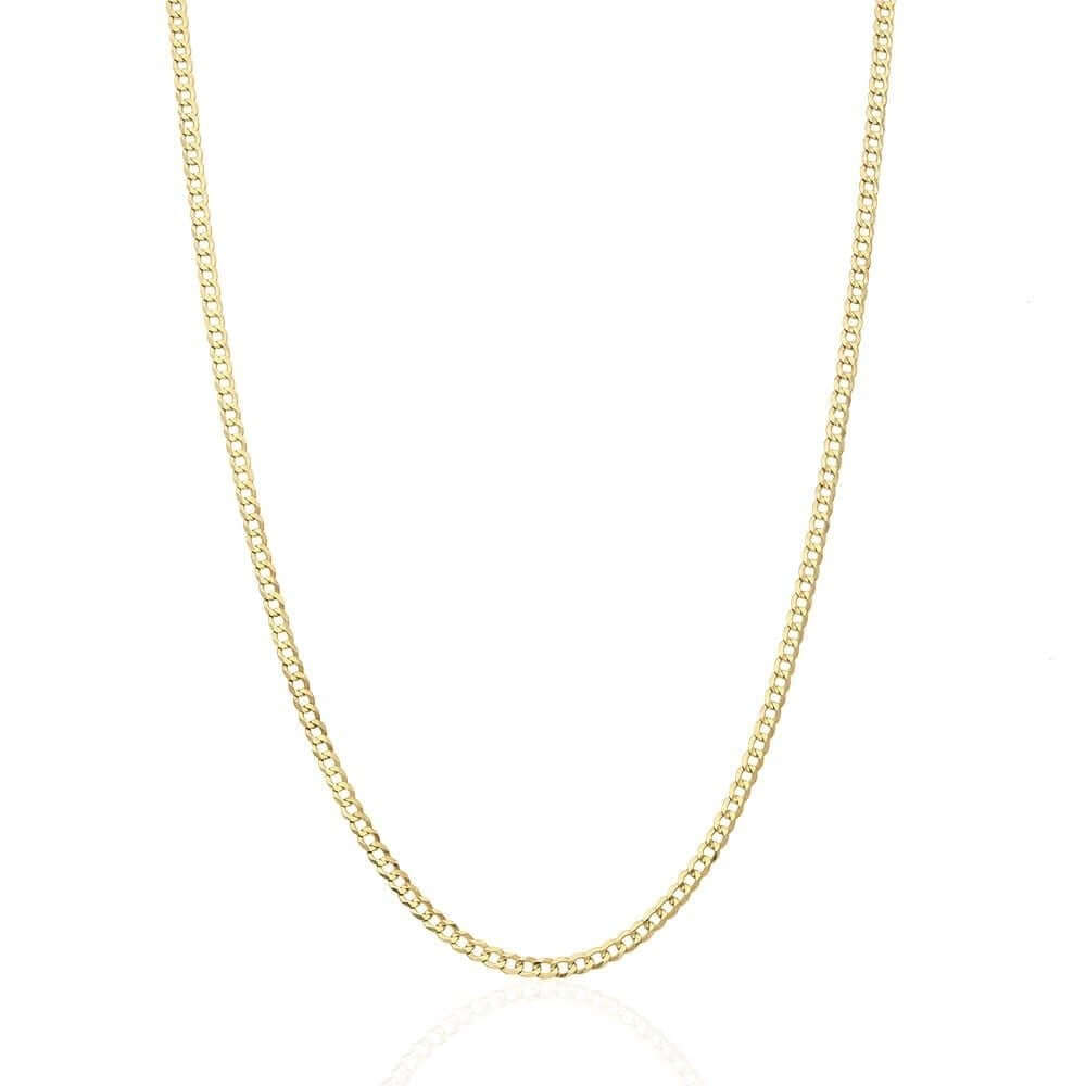 14K Yellow Gold 2.5mm Cuban Curb Chain (Solid Links) 16"-24"