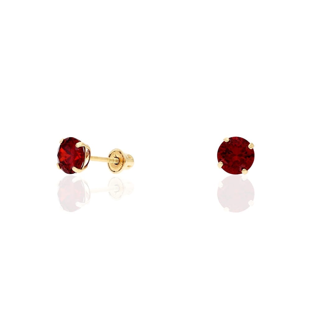 14k Yellow Gold White Gold 1.50Ct Birthstone Round Stud Screw Back Earrings