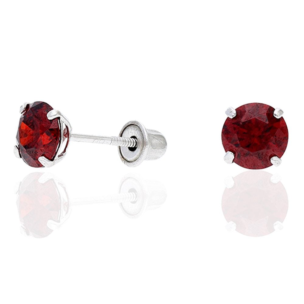 14k Yellow Gold White Gold 1.50Ct Birthstone Round Stud Screw Back Earrings