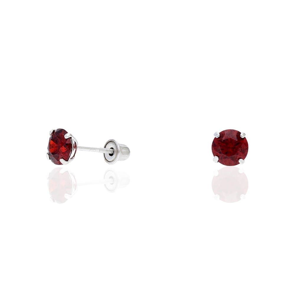 14k Yellow Gold White Gold 1.50Ct Birthstone Round Stud Screw Back Earrings
