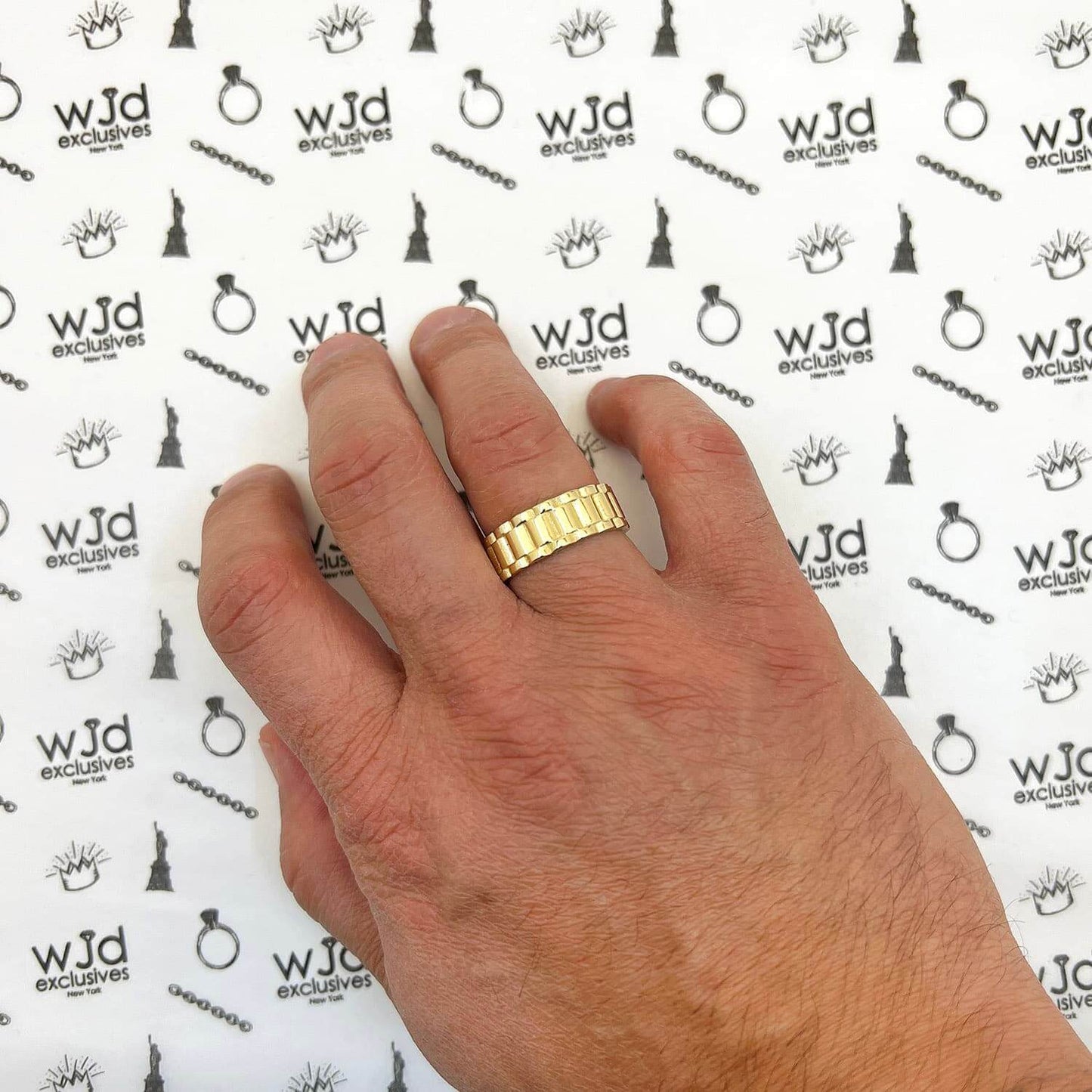 Solid 10K Real Gold 7.6mm Jubilee Band Ring
