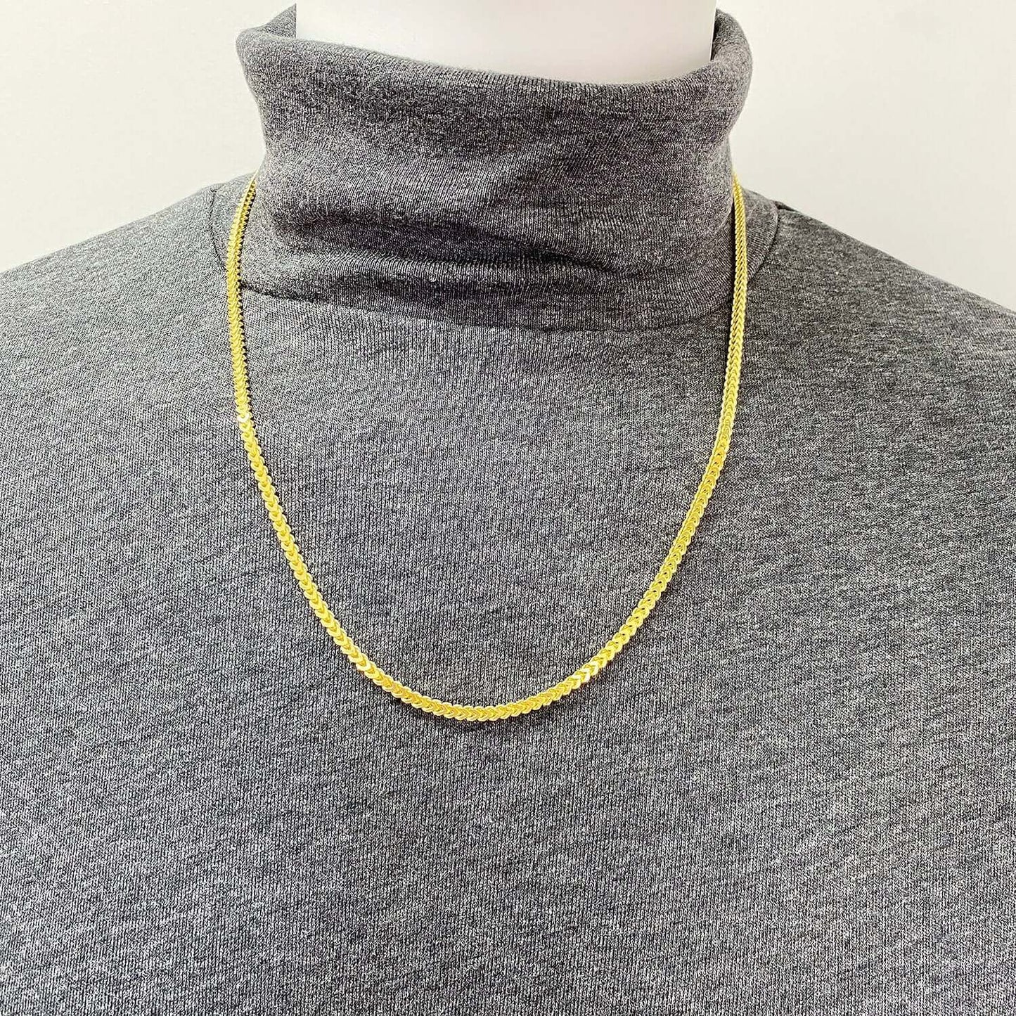 14k Gold Over Silver 3mm Hollow Franco Chain 16"-26"