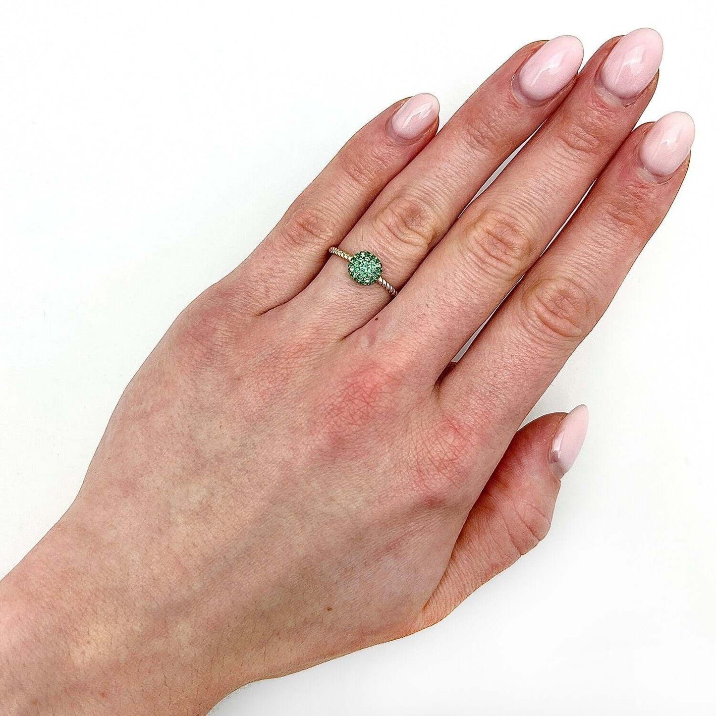 0.35CTW CZ 14K Real Gold Yellow Multiple Colors Cocktail Ring