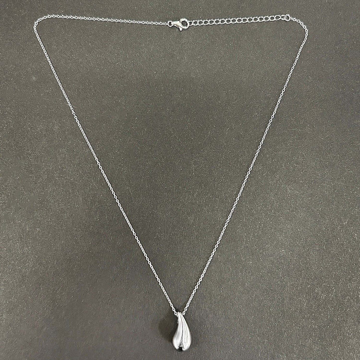 18K Gold Over Sterling Silver Teardrop Adjustable 16"-18" Necklace