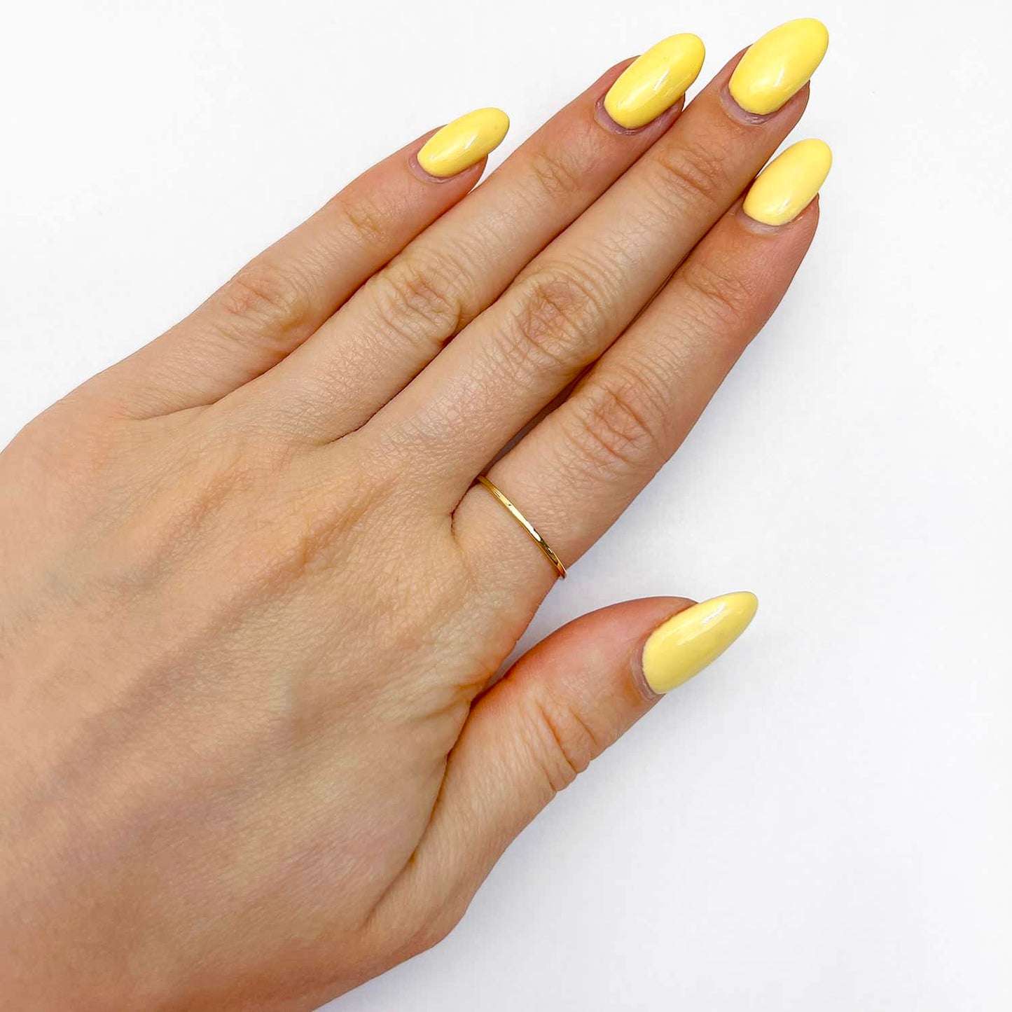 14K Real Gold Yellow 1.1mm Classic Stackable Band Ring
