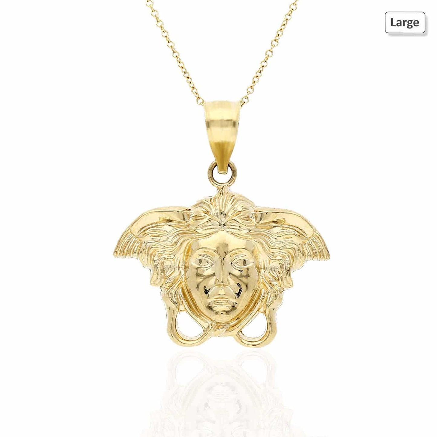 10K Yellow Gold Medusa Head Charm Pendant