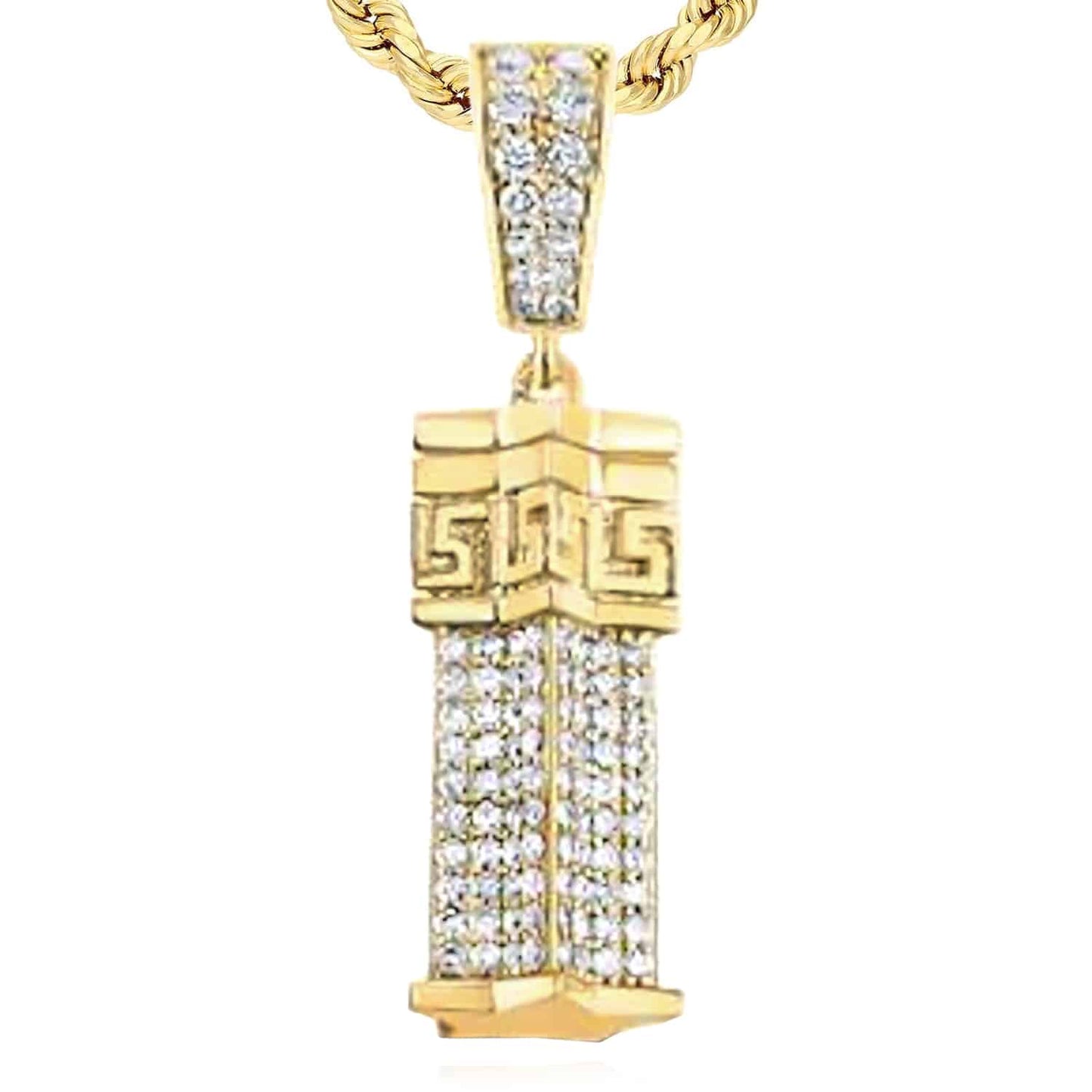 1.40CTW Real Diamond 10K Yellow Gold Star-Shaped Pendant 1.4"