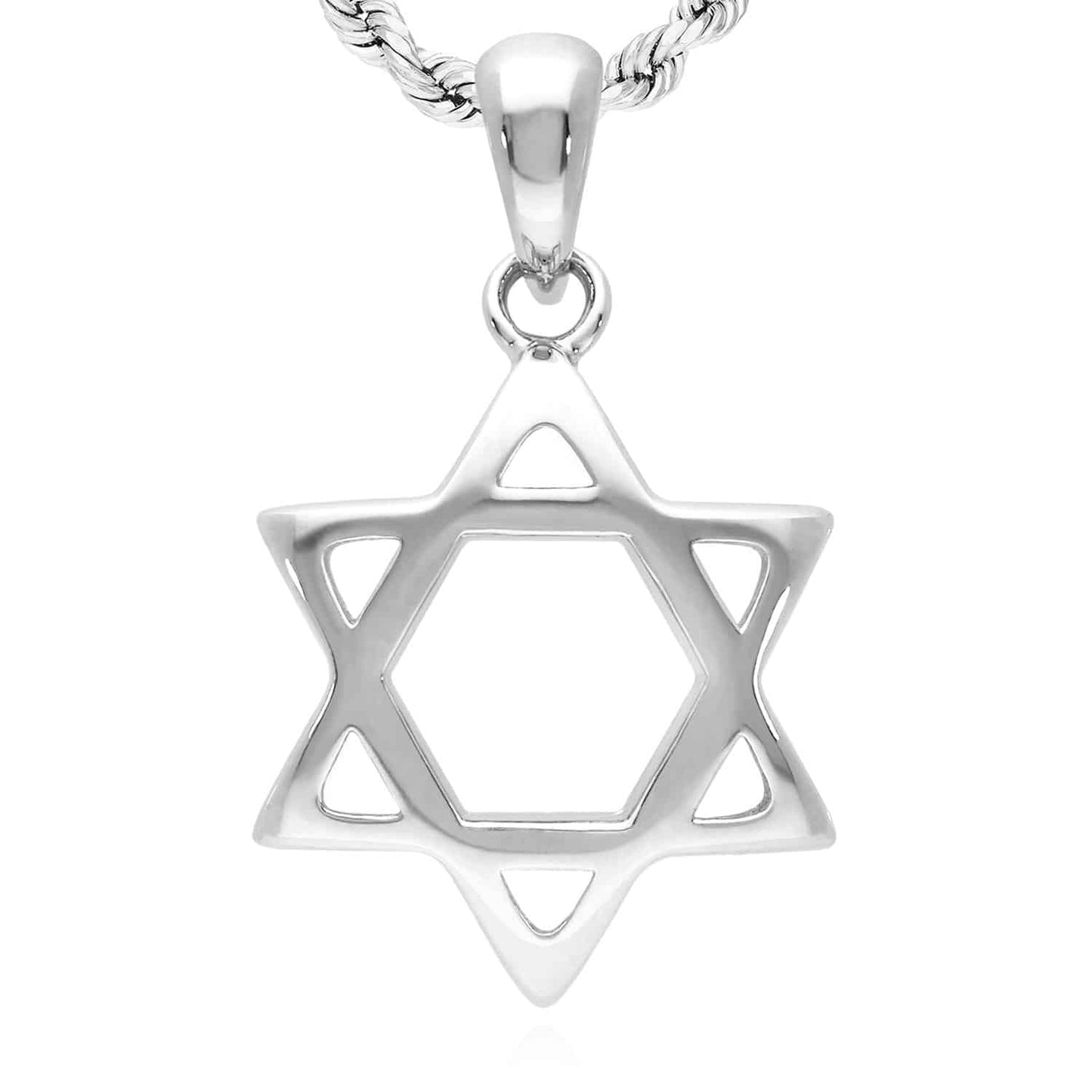 Yellow White 14K Gold Over Silver Star of David Magen David Charm Pendant