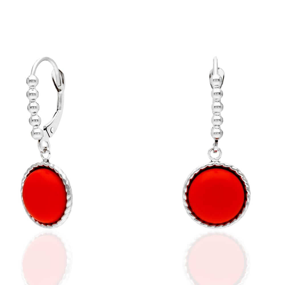 14k Yellow Gold White Gold Twisted Bezel Gemstone Leverback Earrings
