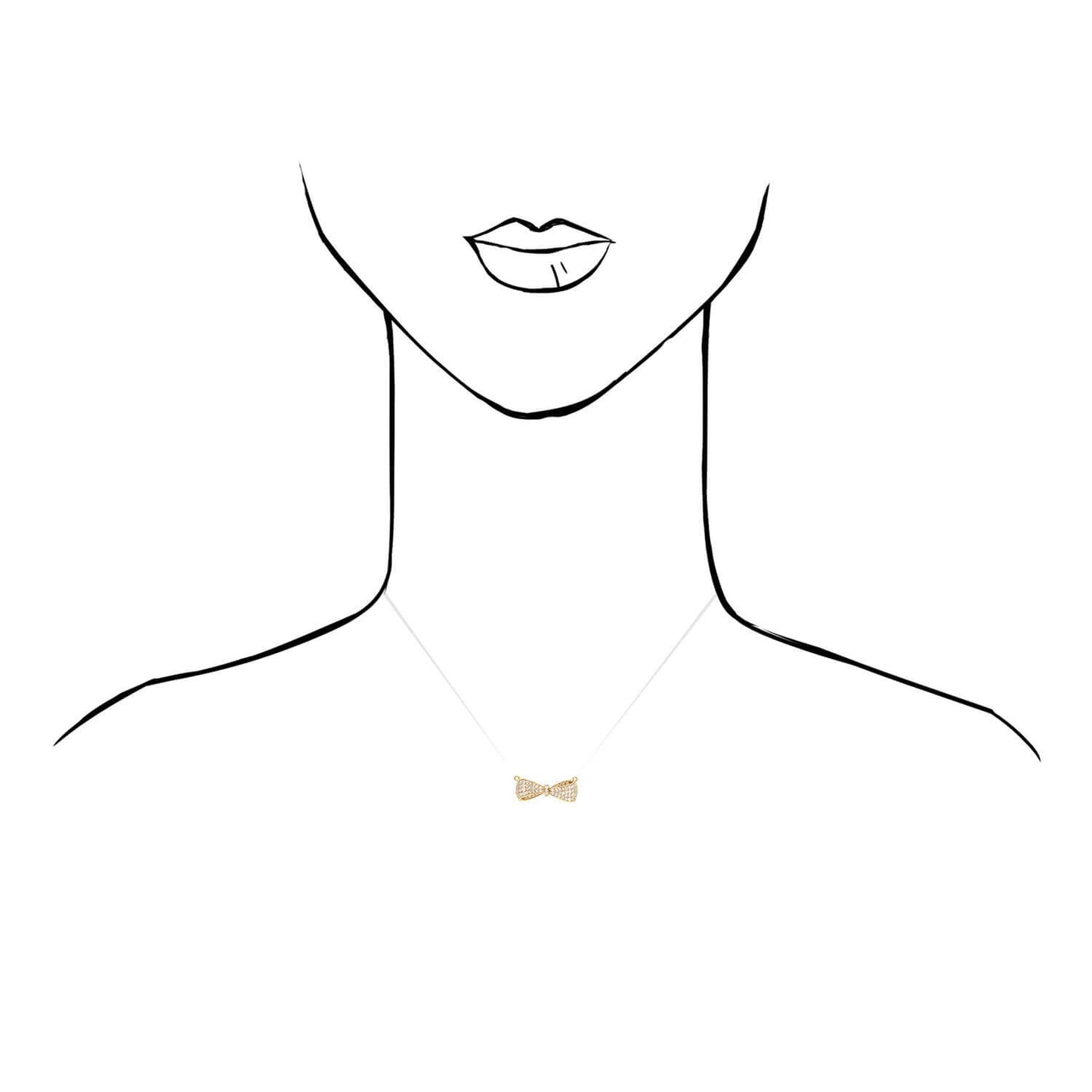 Solid 18K Yellow White Rose Gold 0.82CTW Lab-Grown Diamond Bow Pendant