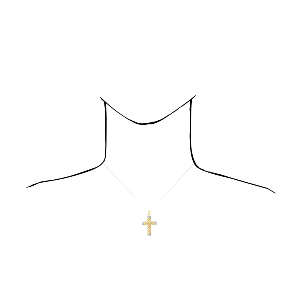 14k Solid Yellow White Rose Gold Jesus Crucifix CZ Pendant