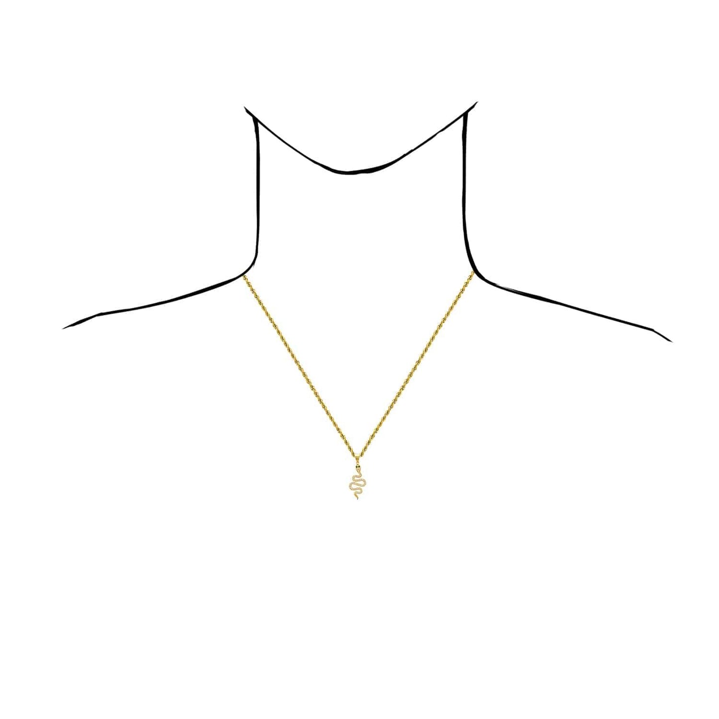 14K Yellow Gold CZ And Emerald Snake Charm Pendant