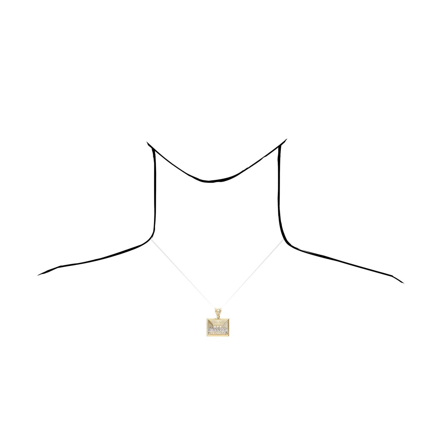 14K Solid Yellow Gold 0.30Ct Created Diamond The Last Supper Pendant