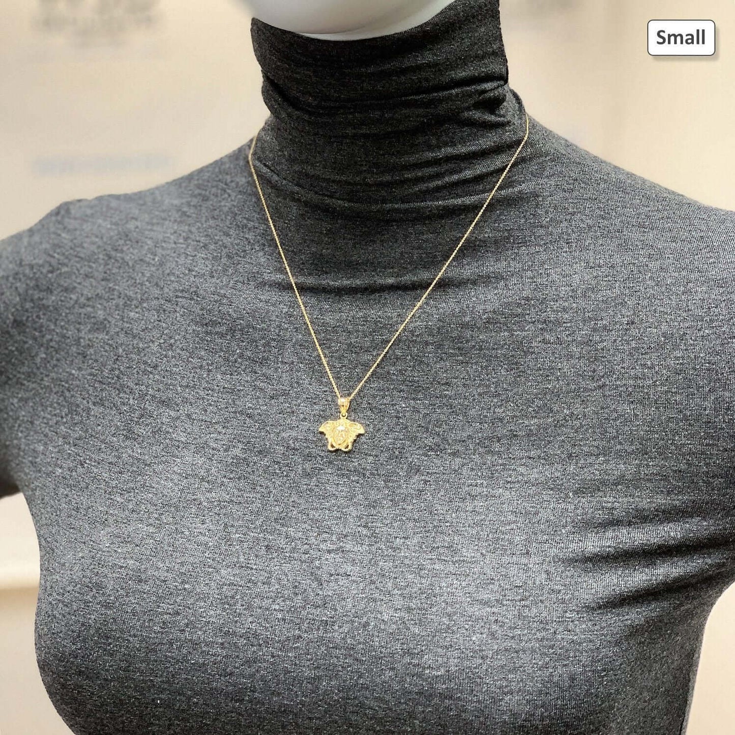 10K Yellow Gold Medusa Head Pendant