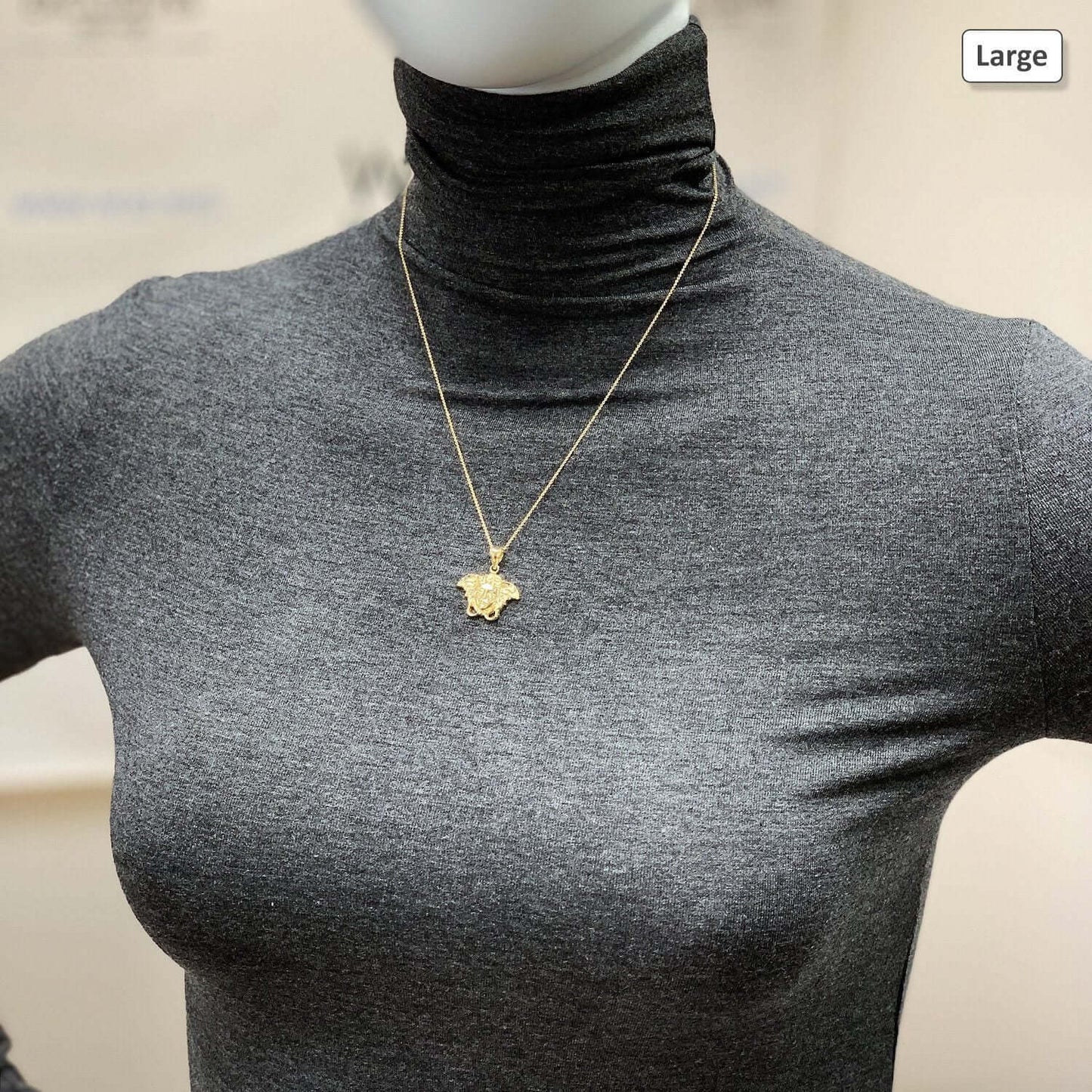 10K Yellow Gold Medusa Head Pendant