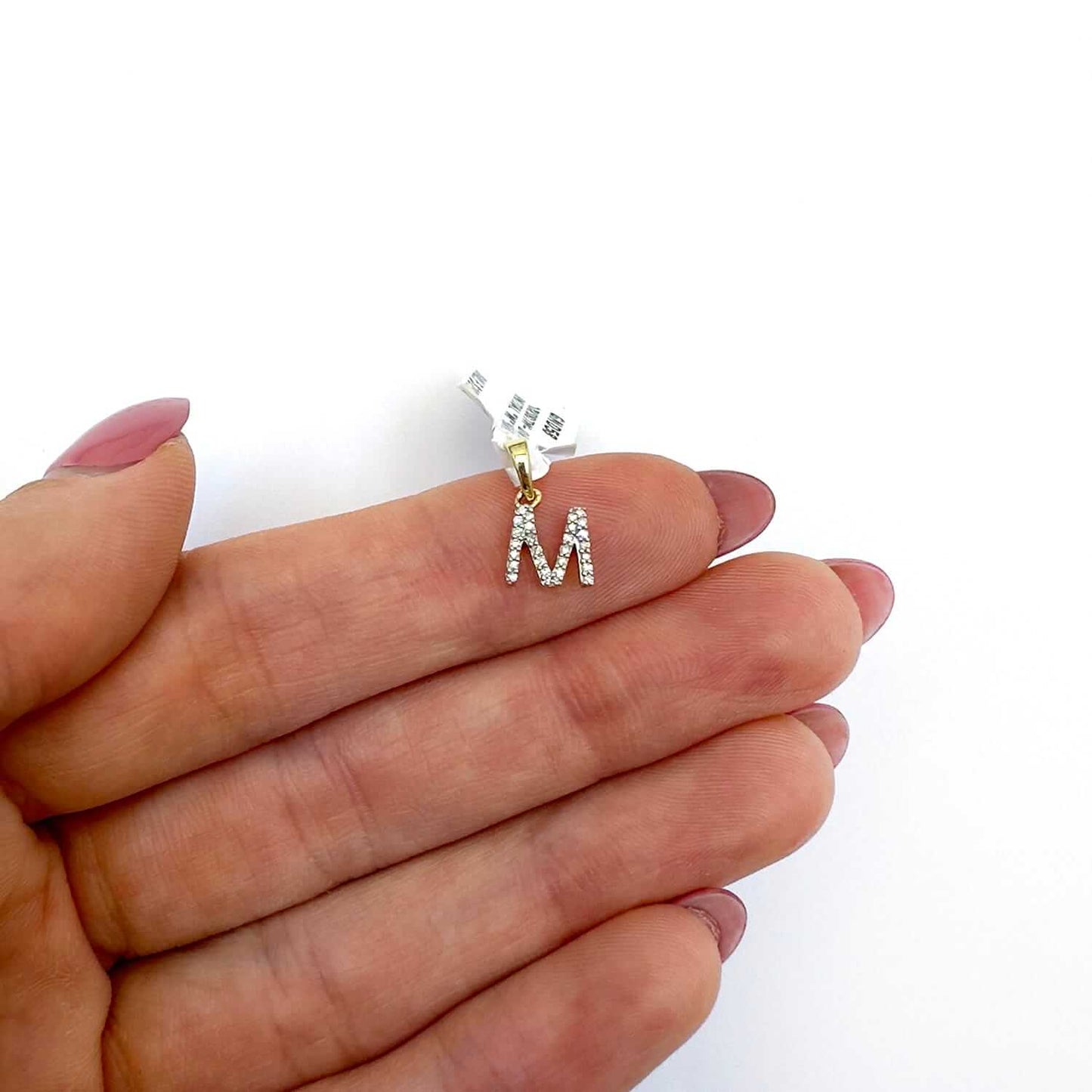 .03CTW Natural Diamond 10K Yellow Gold Initial Letter Pendant