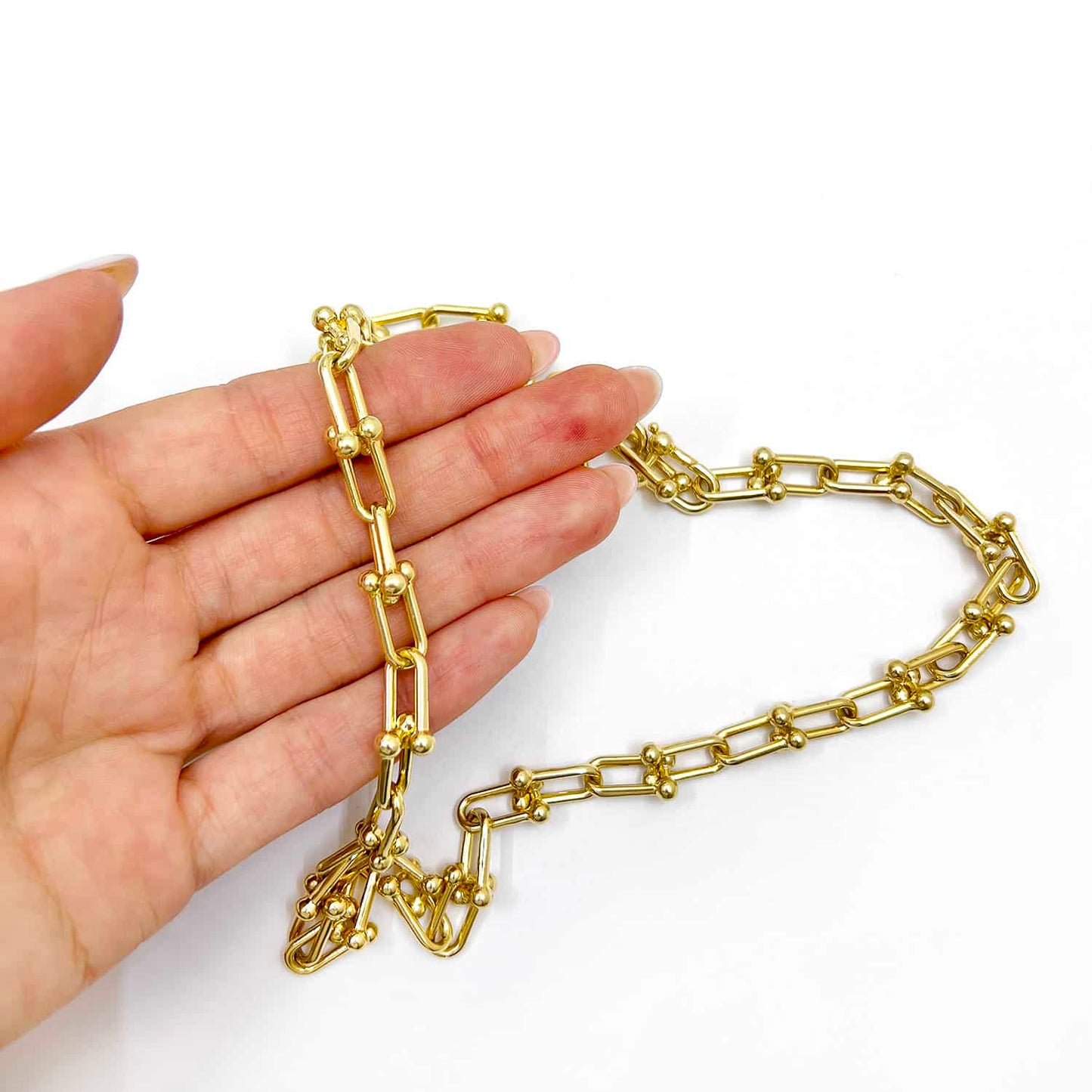 14K Yellow Gold 7mm HardWear U-Link Necklace 16"-24"
