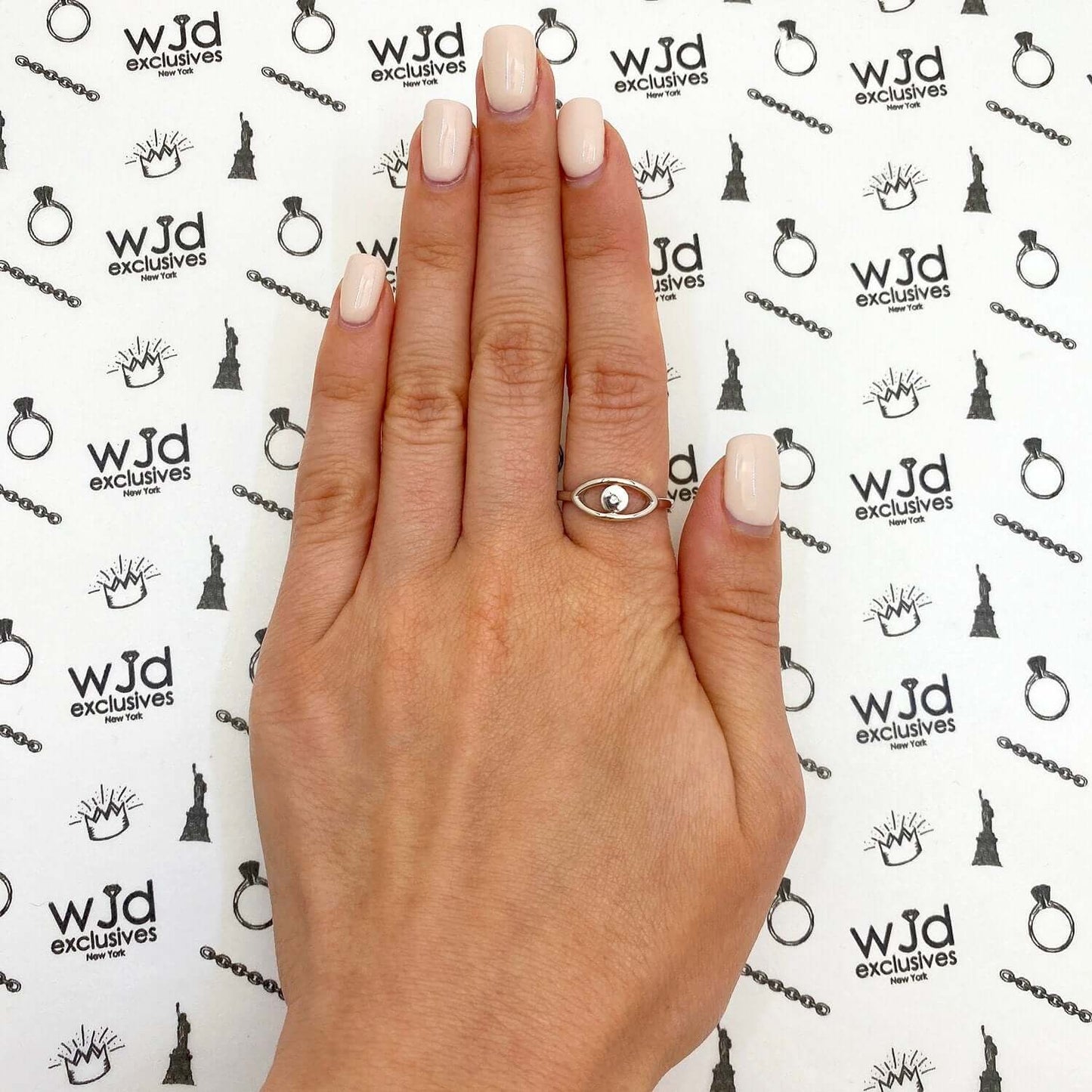 925 Sterling Silver CZ Evil Eye Ring