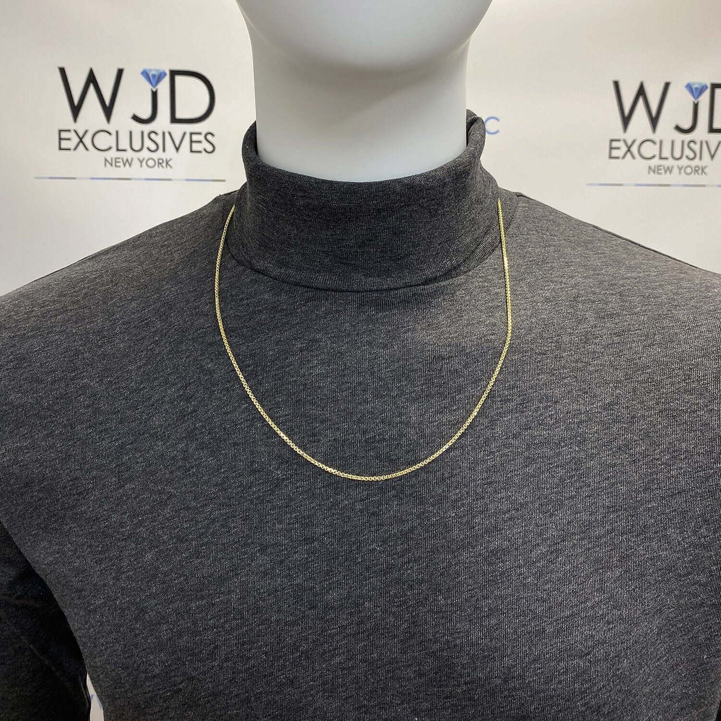 10K Yellow Gold 1.8mm Round Box Chain (Solid Links) 16"-24"