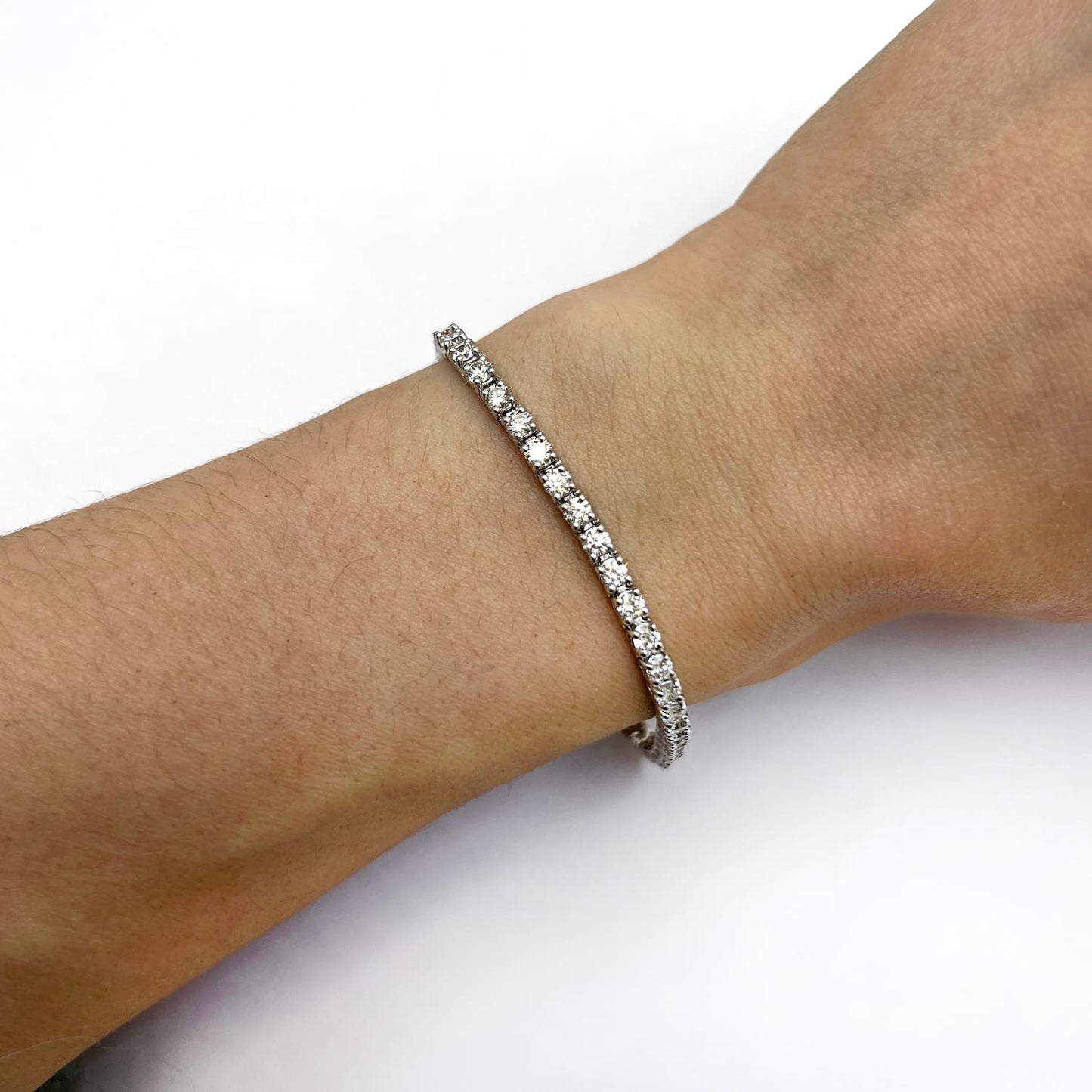 4.5CTW Lab-Grown Diamond 14K Gold 3mm Tennis Bracelet 7"