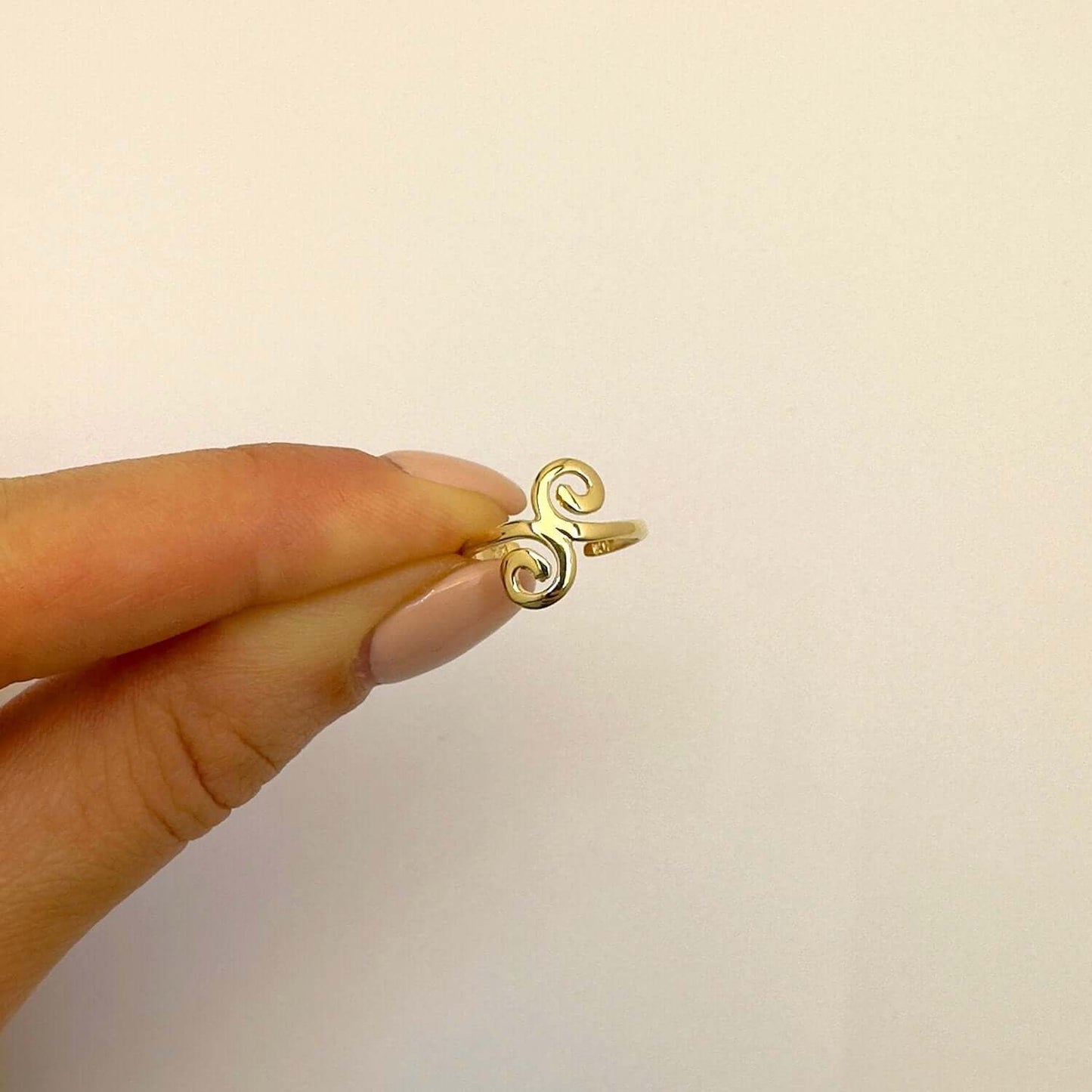 Real 14K Gold Swirl Adjustable Toe Ring