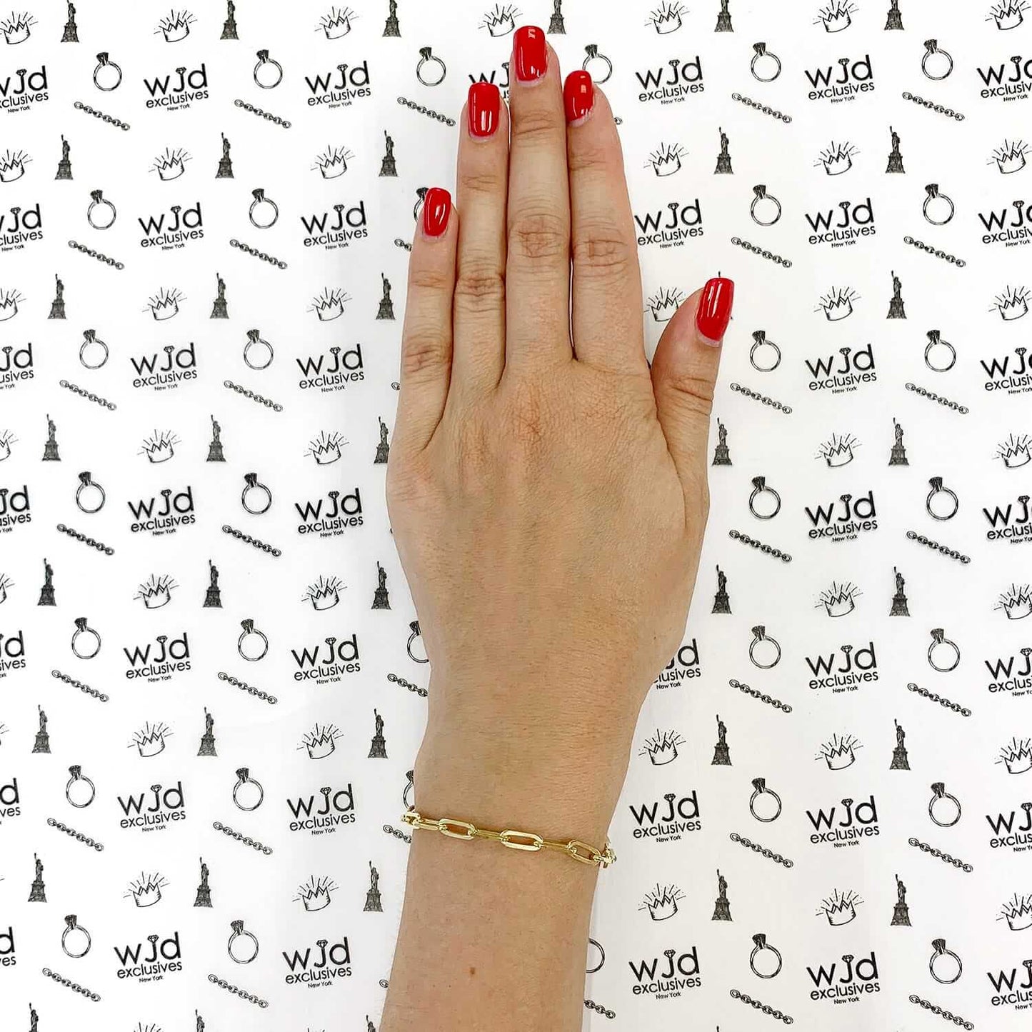 Yellow Gold Over Silver 4mm Elongated Paperclip Bracelet 7" 8"