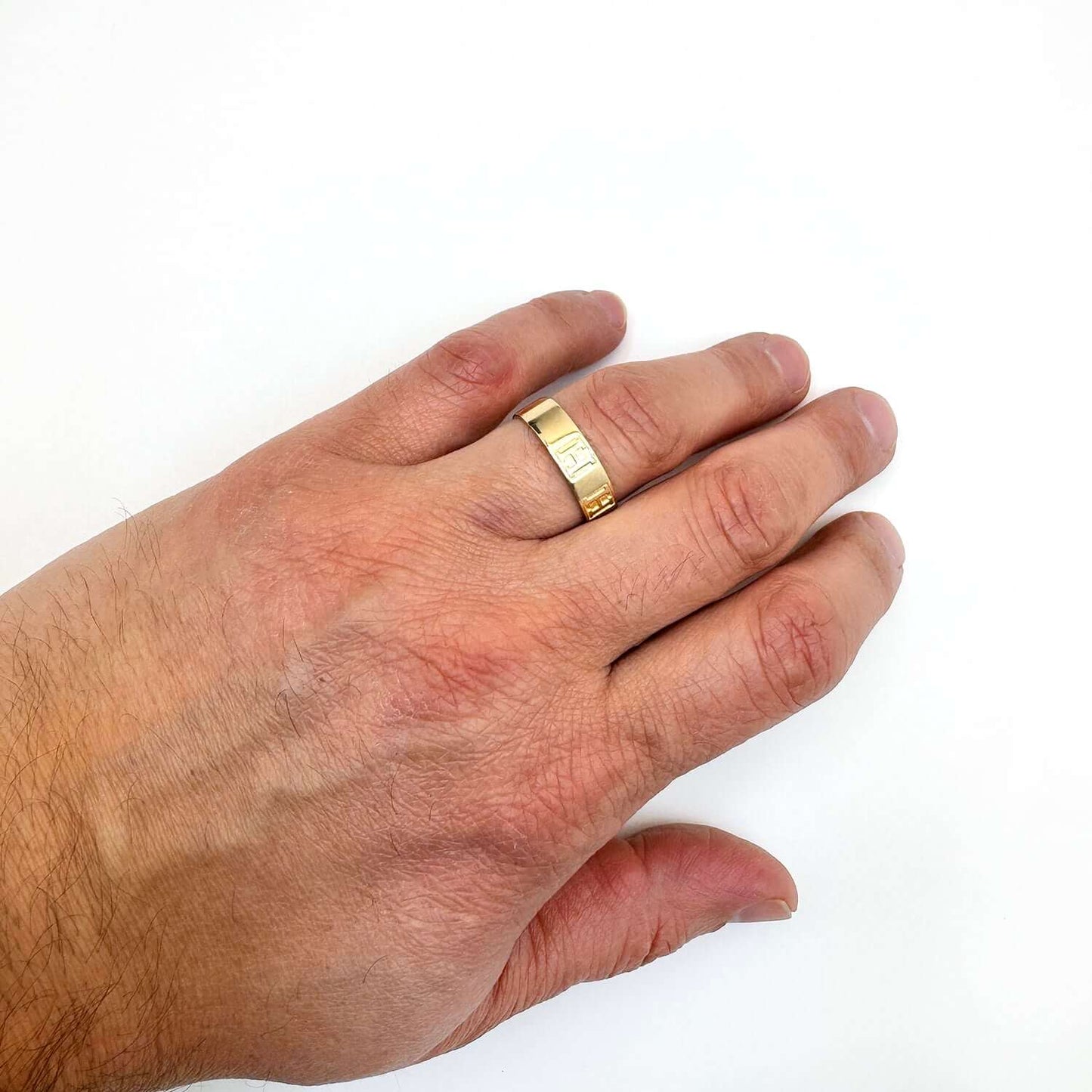 1CT CZ His Her 14K Real Gold Yellow H Pattern Engagement Wedding Rings