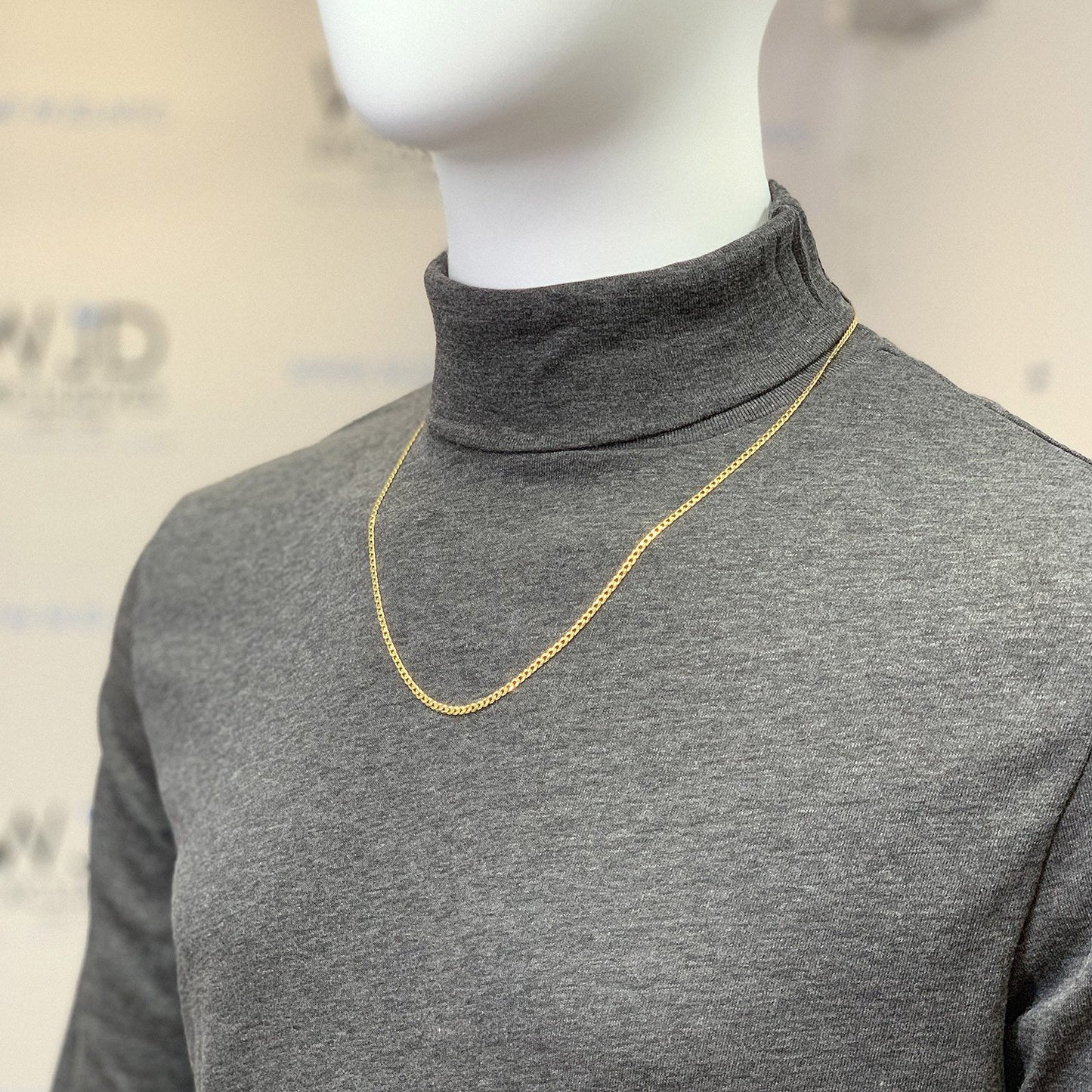 Kid's 14K Yellow Gold Plated Sterling Silver 2.8mm Cuban Chain Necklace 16"-20"