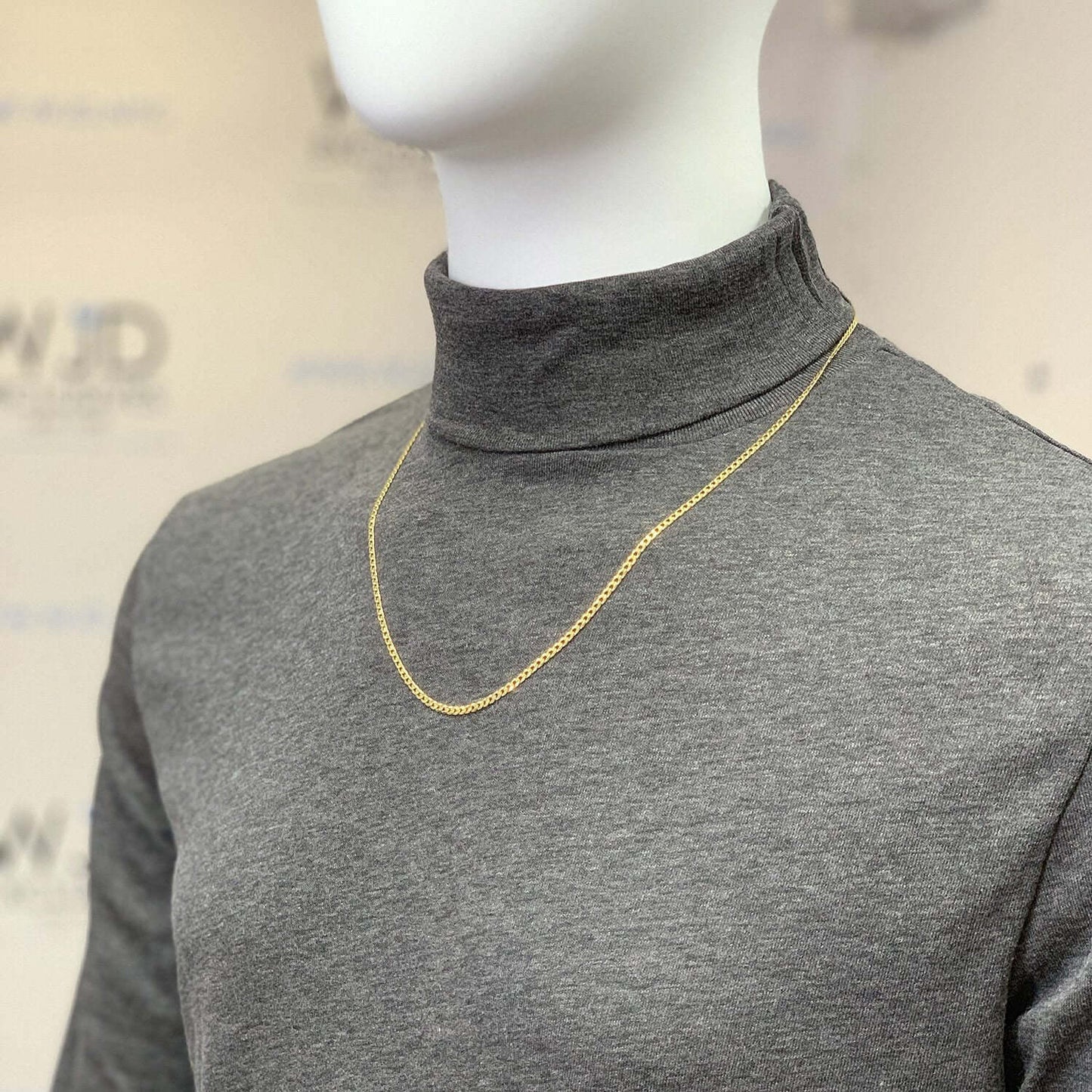 Kids 14K Yellow Gold Over Sterling Silver 2.8mm Cuban Chain - 16", 18, 20"