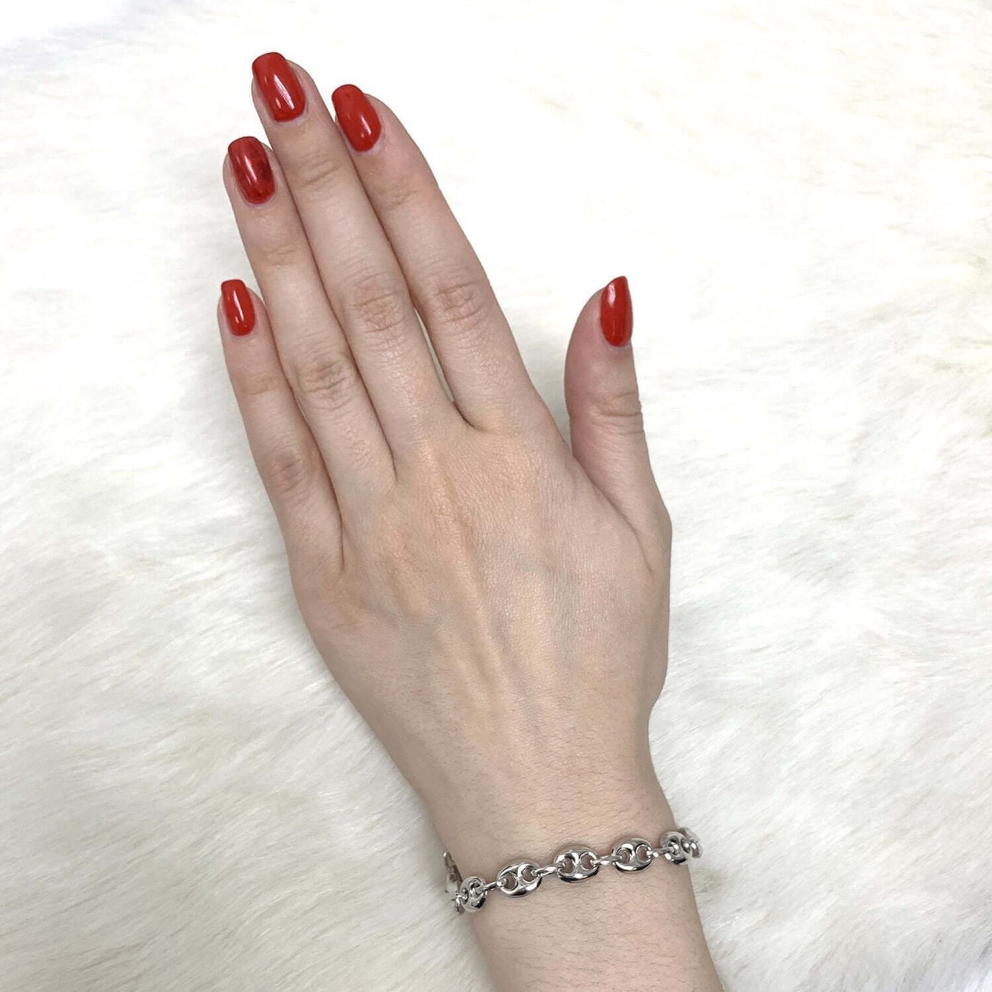 Sterling Silver Puffed Anchor Mariner Fancy Bracelet (Hollow) 8"